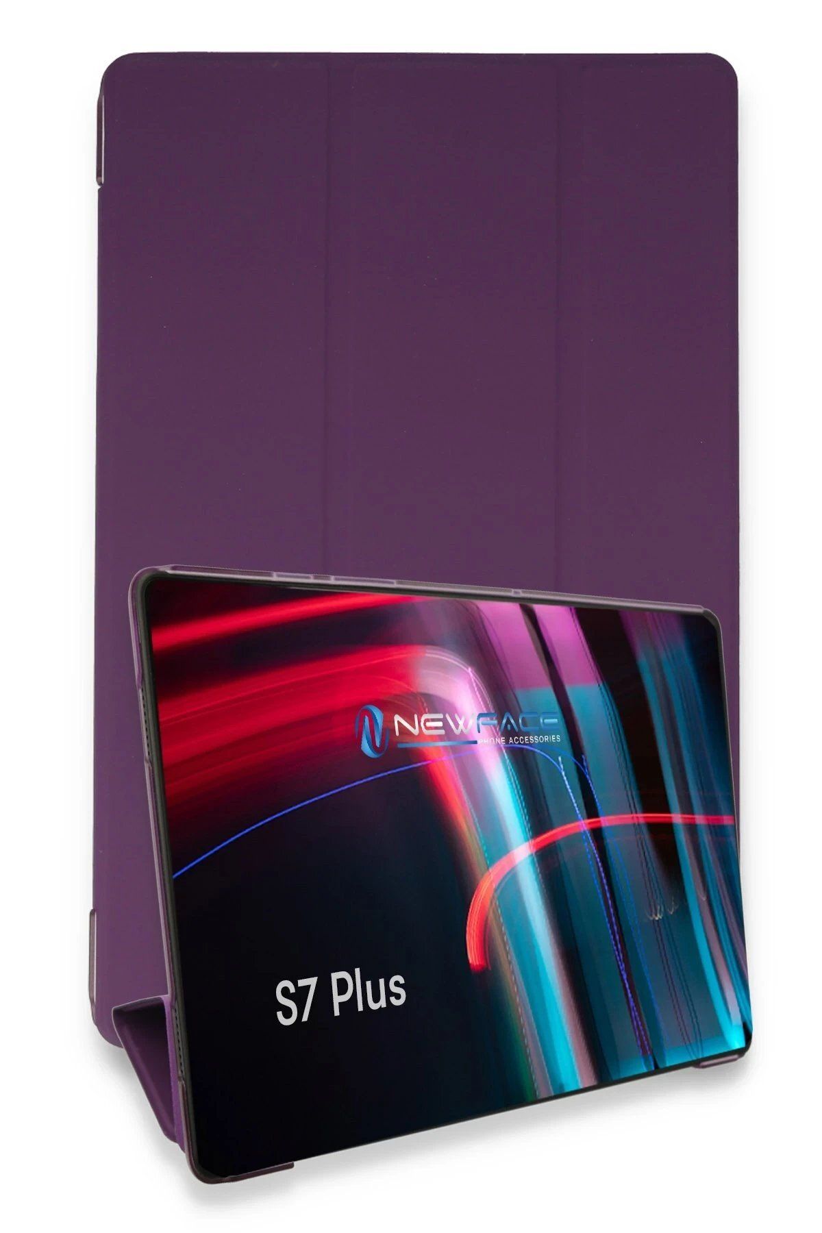 CepteToptan Newface Samsung Galaxy T970 Tab S7 Plus 12.4 Kılıf Tablet Smart Kılıf - Mor