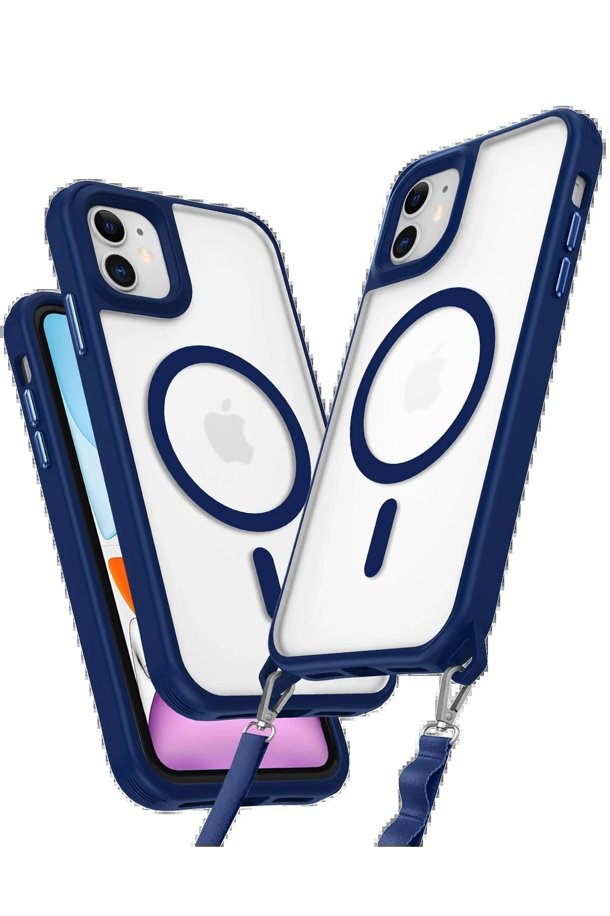 CepteToptan Newface iPhone 11 Kılıf Enka Magsafe Silikon Kılıf - Lacivert