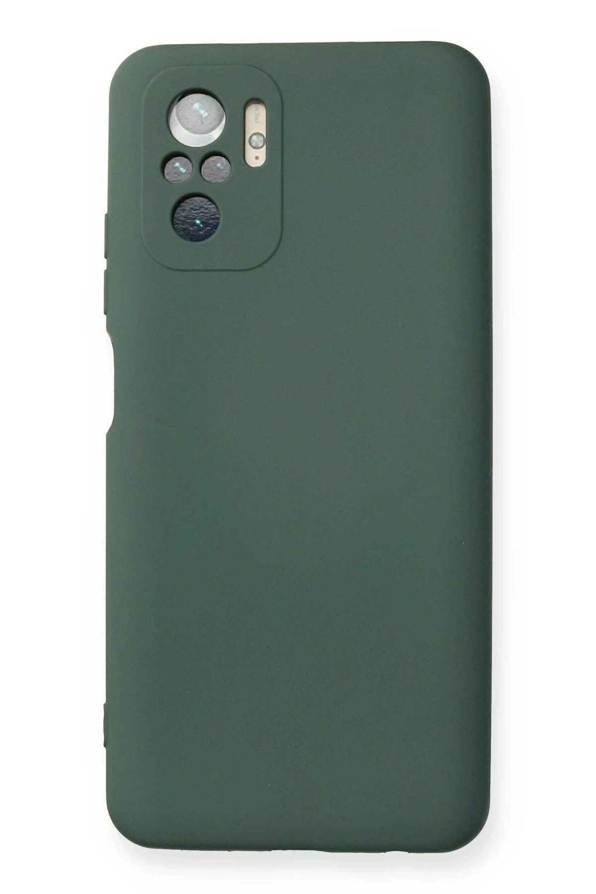 CepteToptan Newface Xiaomi Redmi Note 10 Kılıf Nano içi Kadife Silikon - Koyu Yeşil