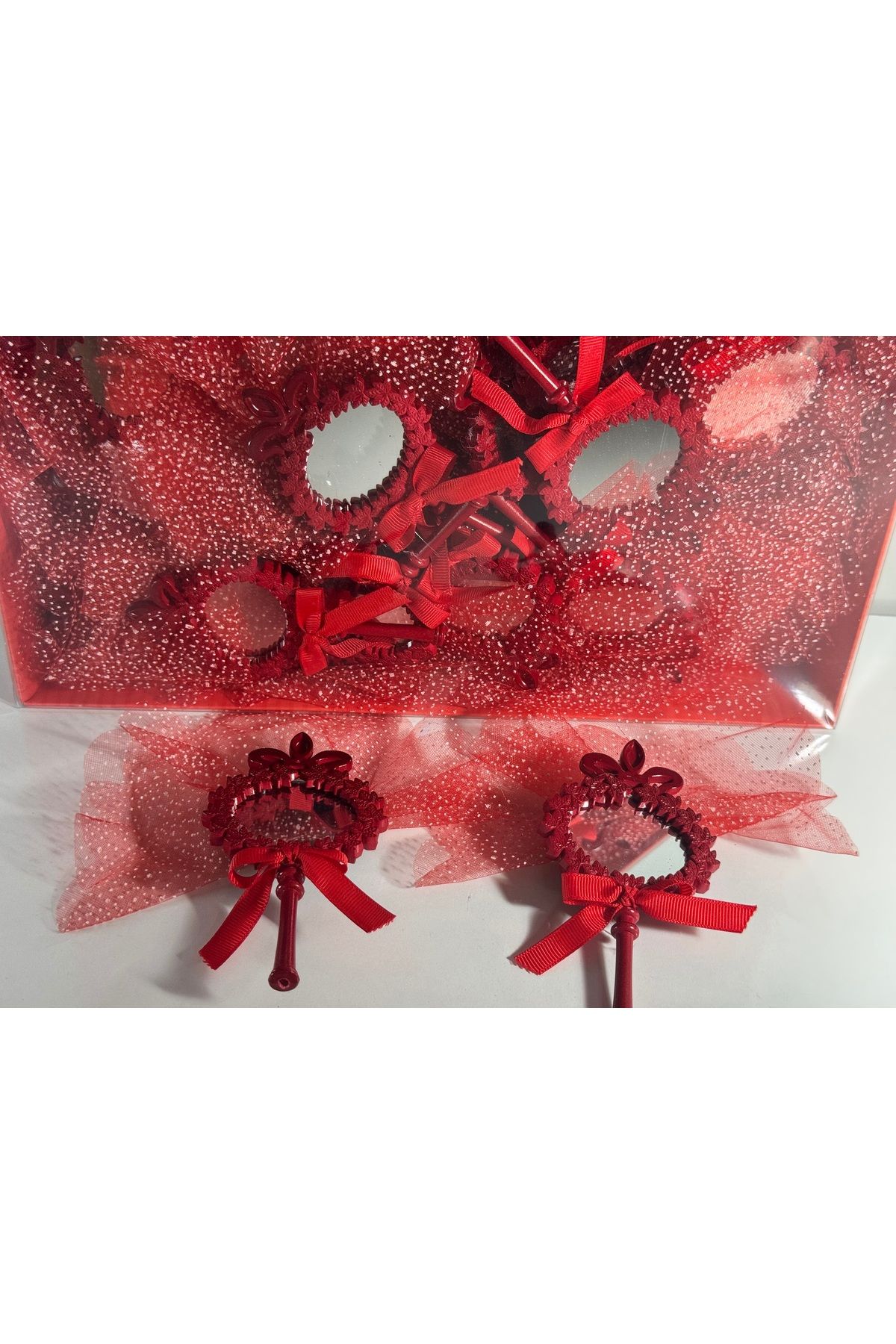 shop Ayna Kırmızı Tüllü Magnet Söz, Nişan, Düğün, Nikah, Mevlüt Hediyelik - 25 Adet