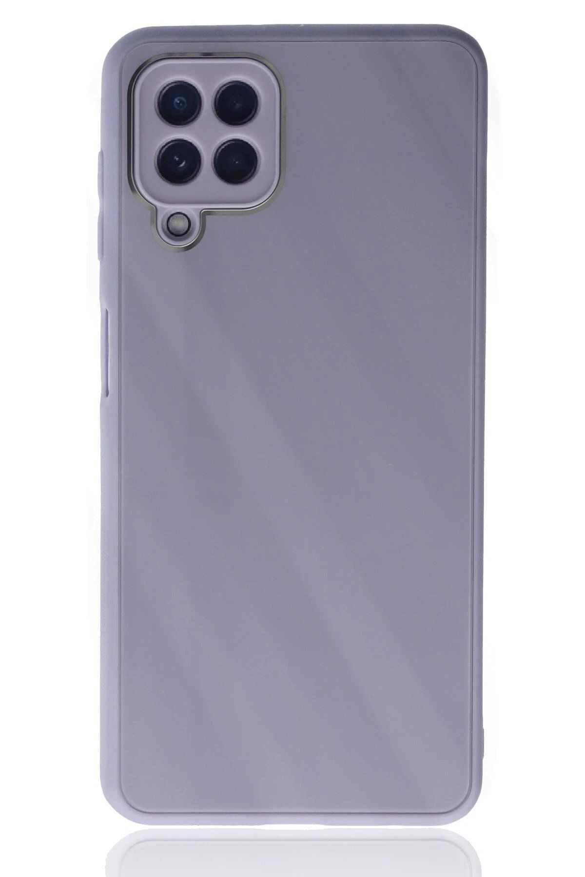 CepteToptan Newface Samsung Galaxy A22 Kılıf Glass Kapak - Lila