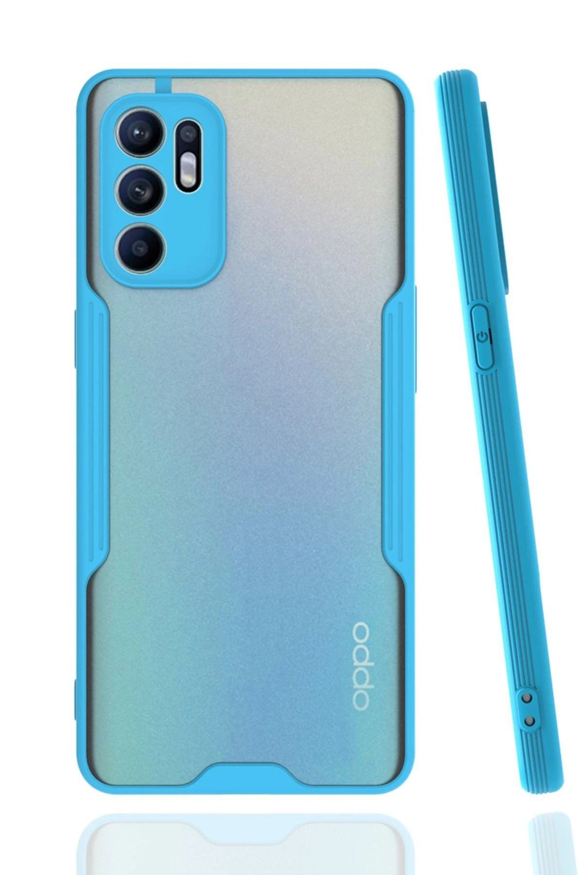CepteToptan Newface Oppo Reno 6 Kılıf Platin Silikon - Mavi