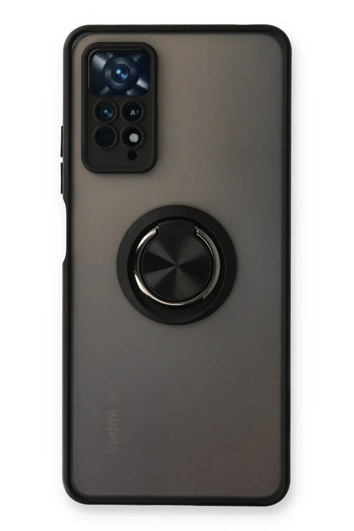 CepteToptan Newface Xiaomi Redmi Note 11 Pro Kılıf Montreal Yüzüklü Silikon Kapak - Siyah
