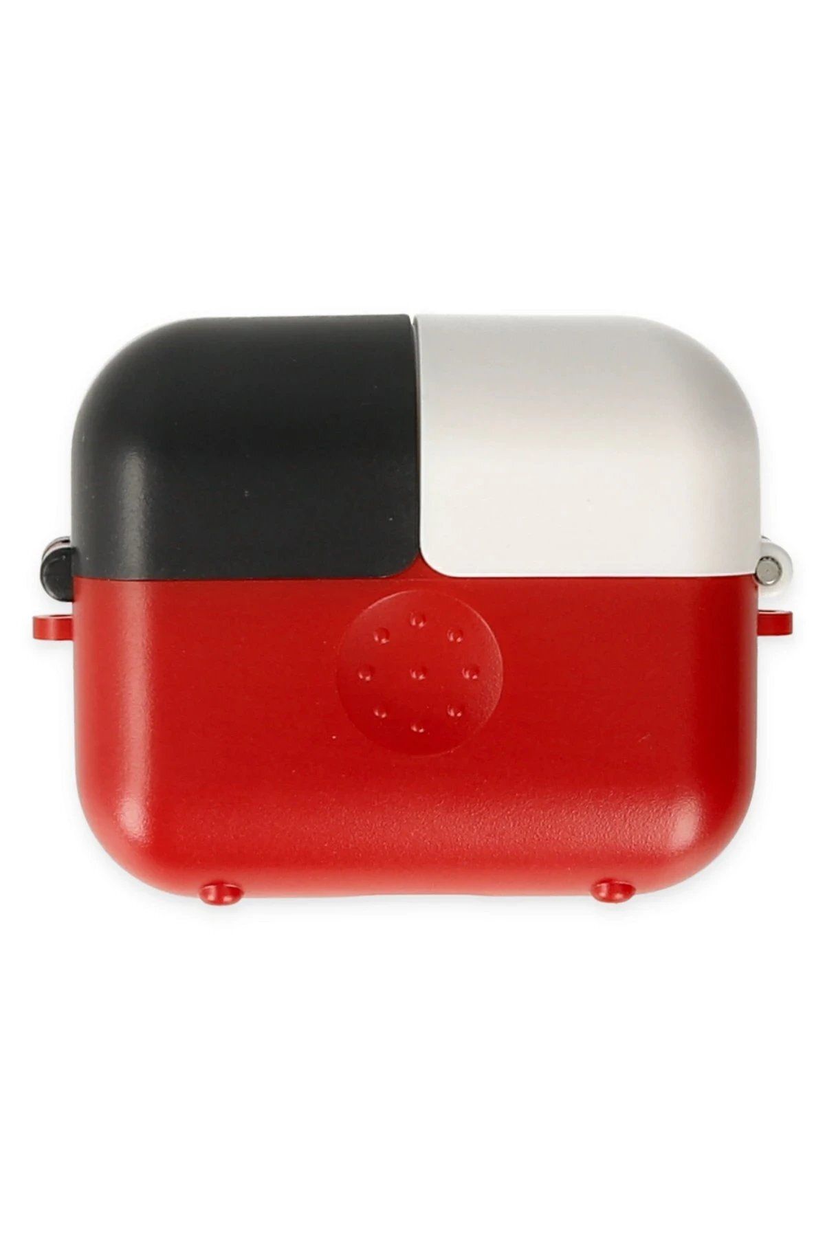 CepteToptan Newface Airpods 3 (3.nesil) Basmalı Kılıf - Kırmızı-Siyah-Beyaz