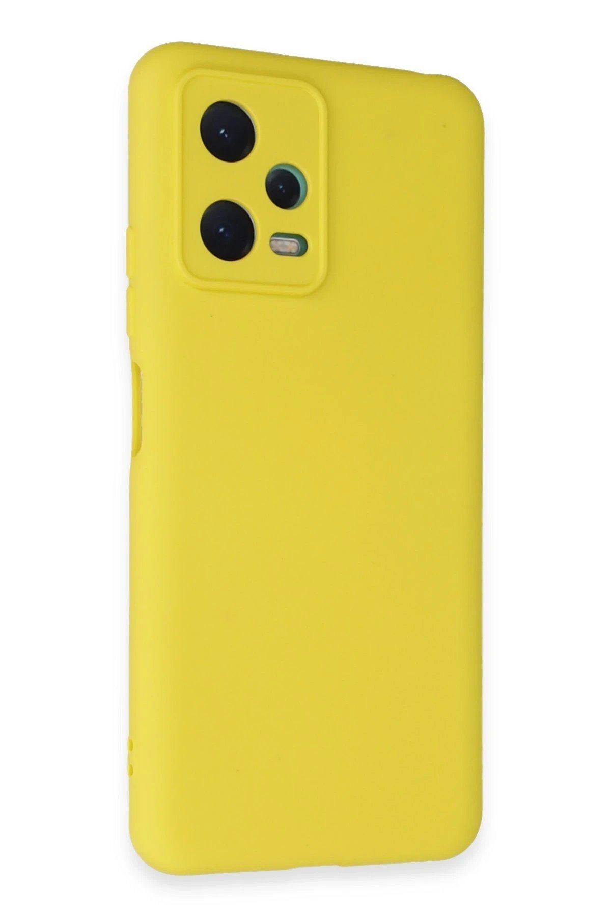 CepteToptan Newface Xiaomi Redmi Note 12 5G Kılıf Nano içi Kadife Silikon - Sarı