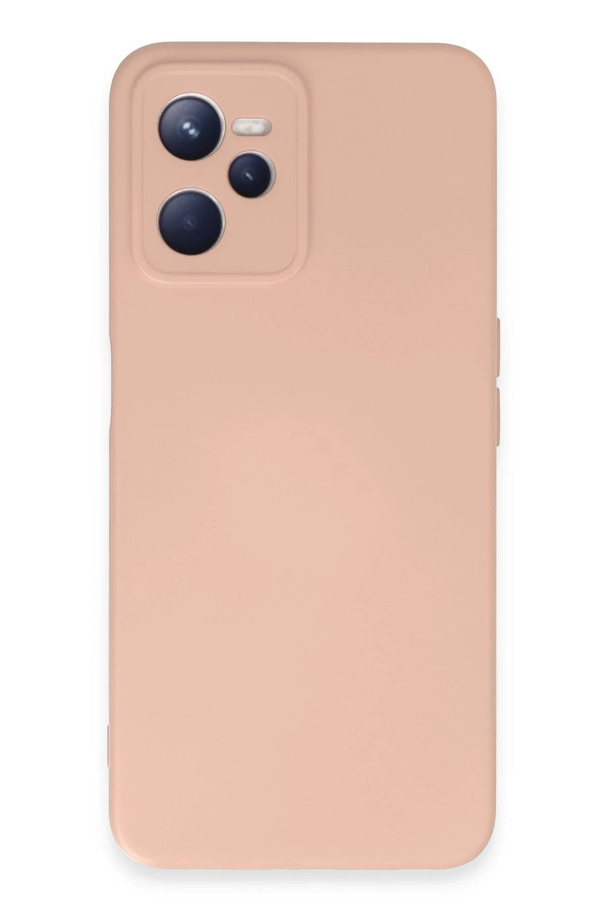 CepteToptan Newface Realme C35 Kılıf Nano içi Kadife Silikon - Pudra