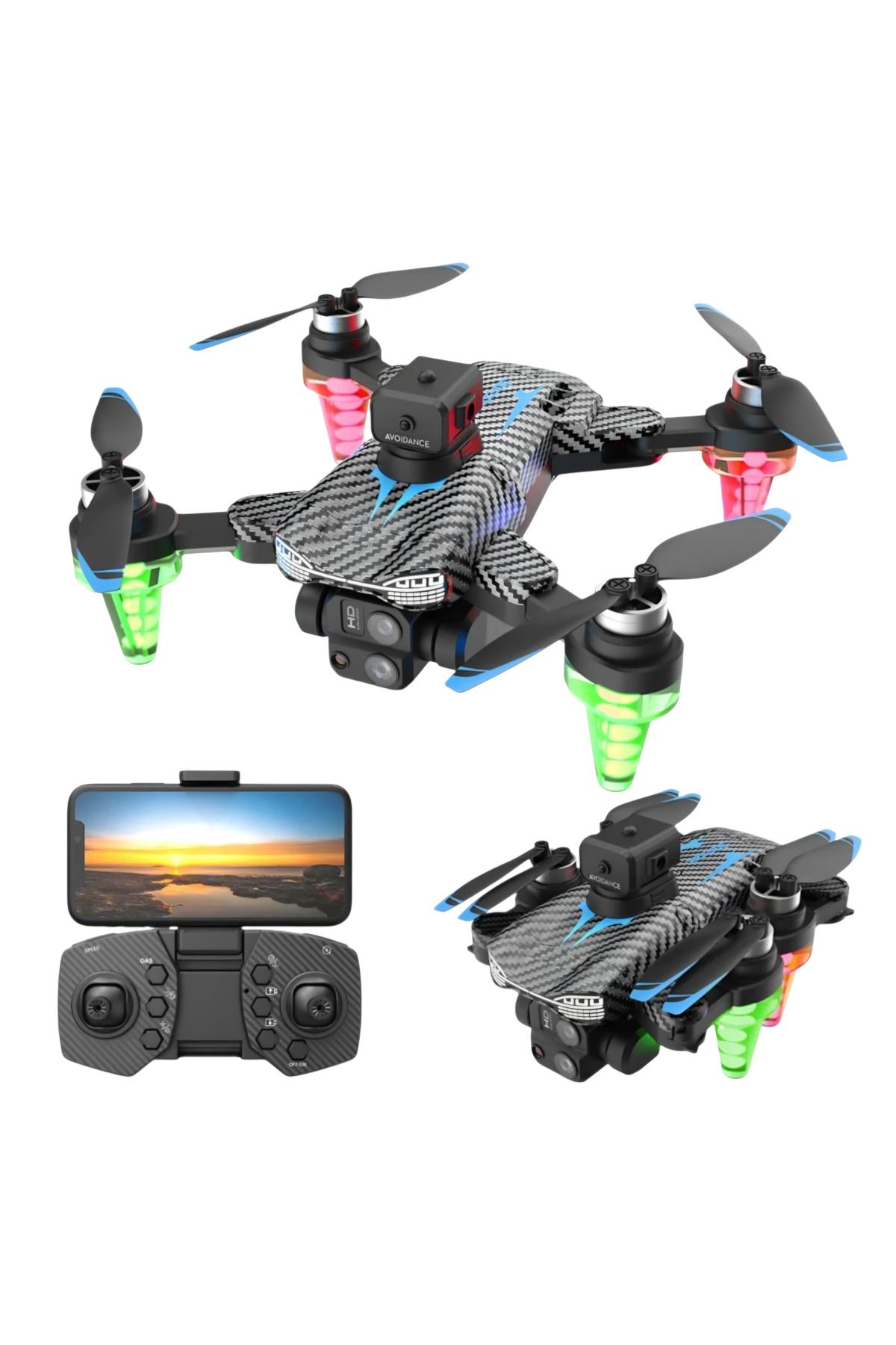 beemen C19S Katlanabilir 4K Kamera Drone WiFi FPV, 360° Takla, Işık Sensörlü, Başlangıç Düzeyi