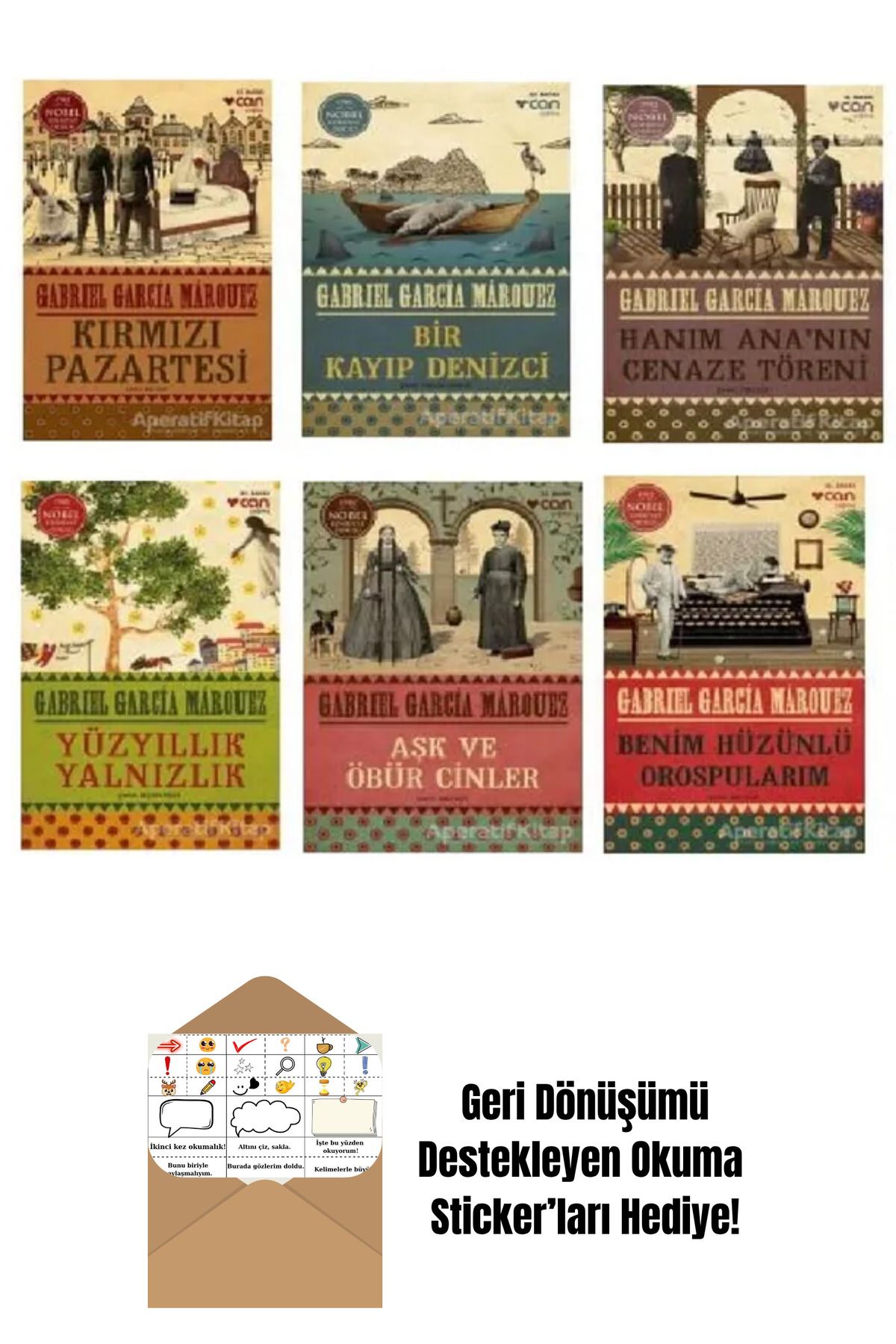 Can Yayınları Gabriel Garcia Marquez 6 Kitap Set + Okuma Sticker'ları