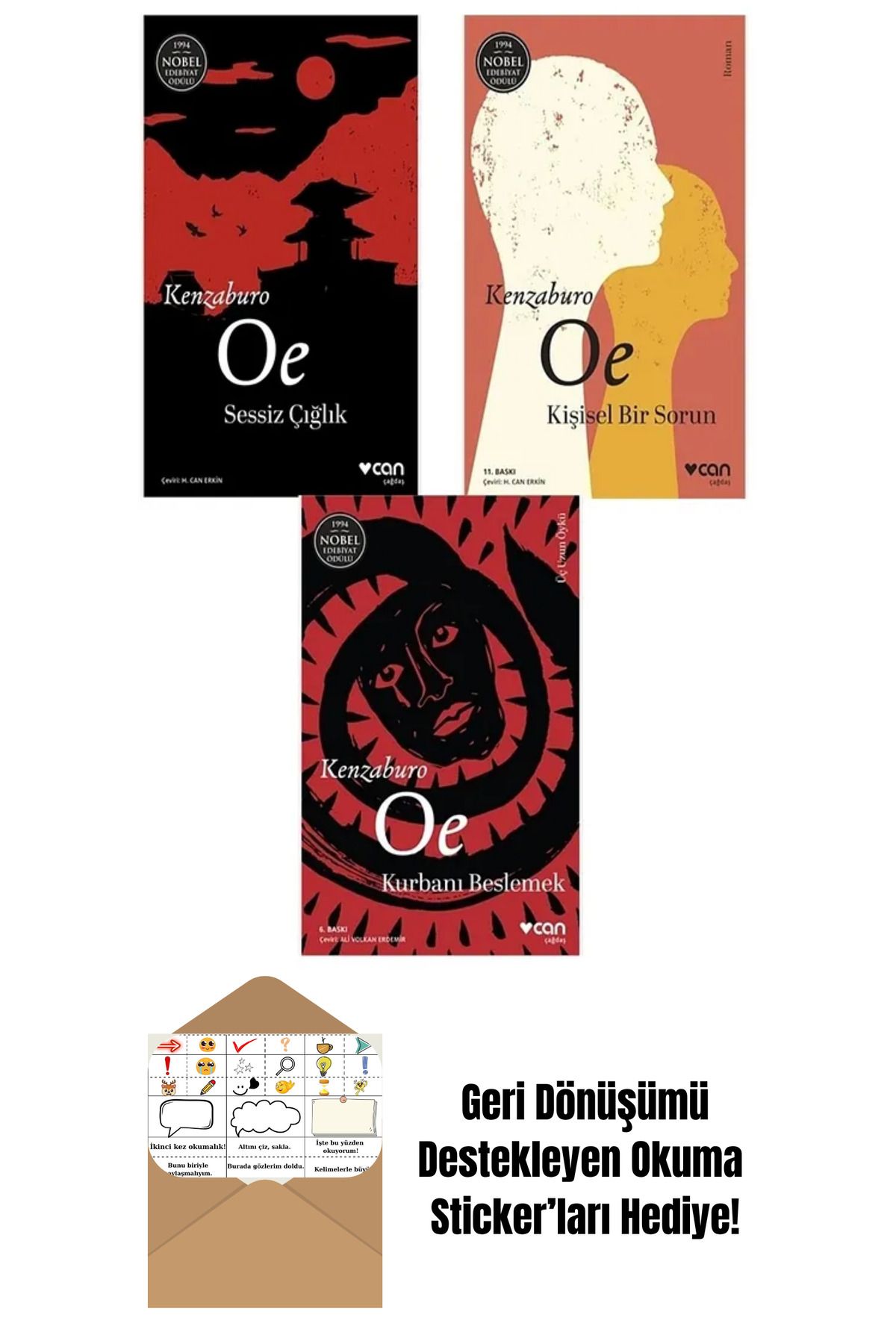 Can Yayınları Kenzaburo Oe 3 Kitap + Okuma Sticker'ları