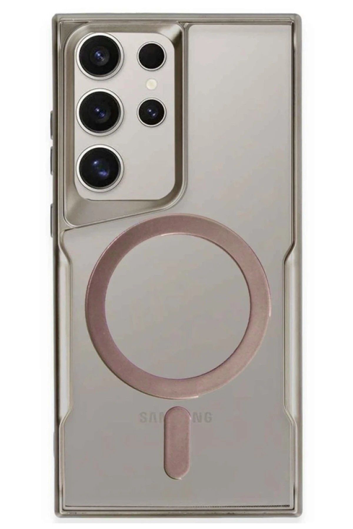 Toptan Bulurum Newface Samsung Galaxy S23 Ultra Kılıf Boyi Magsafe Silikon Kapak - Titan Gri