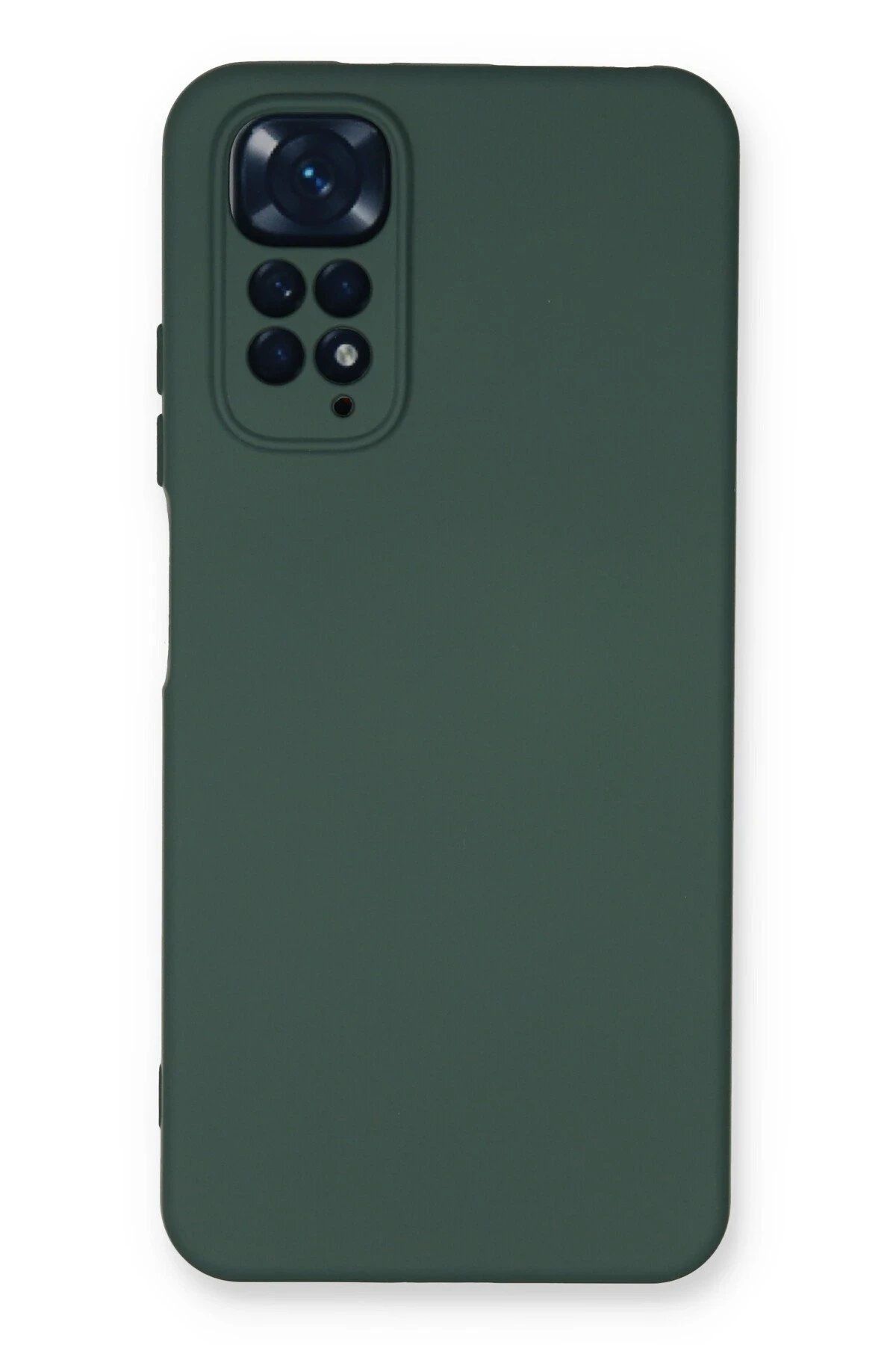 CepteToptan Newface Xiaomi Redmi Note 11 Kılıf Nano içi Kadife Silikon - Koyu Yeşil