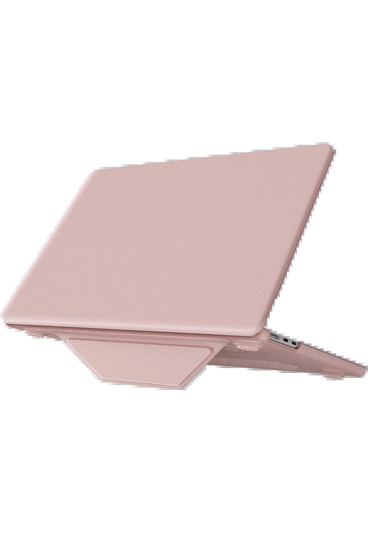 CepteToptan Newface Macbook Air 13.6 Macbook Deri Kapak - Pembe