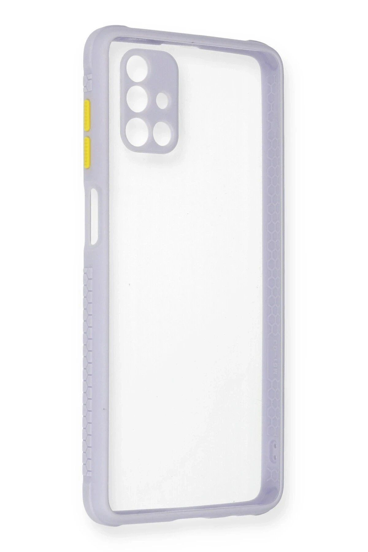 CepteToptan Newface Samsung Galaxy M51 Kılıf Miami Şeffaf Silikon - Lila