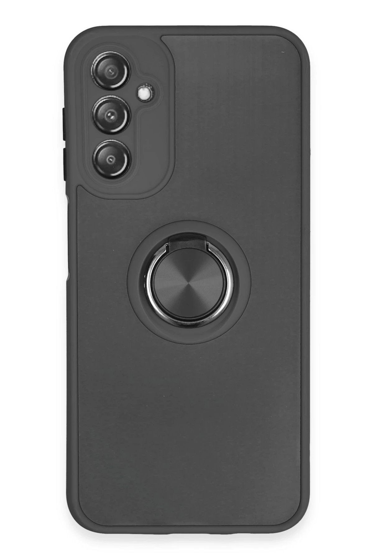 CepteToptan Newface Samsung Galaxy A14 4G Kılıf Montreal Yüzüklü Silikon Kapak - Siyah