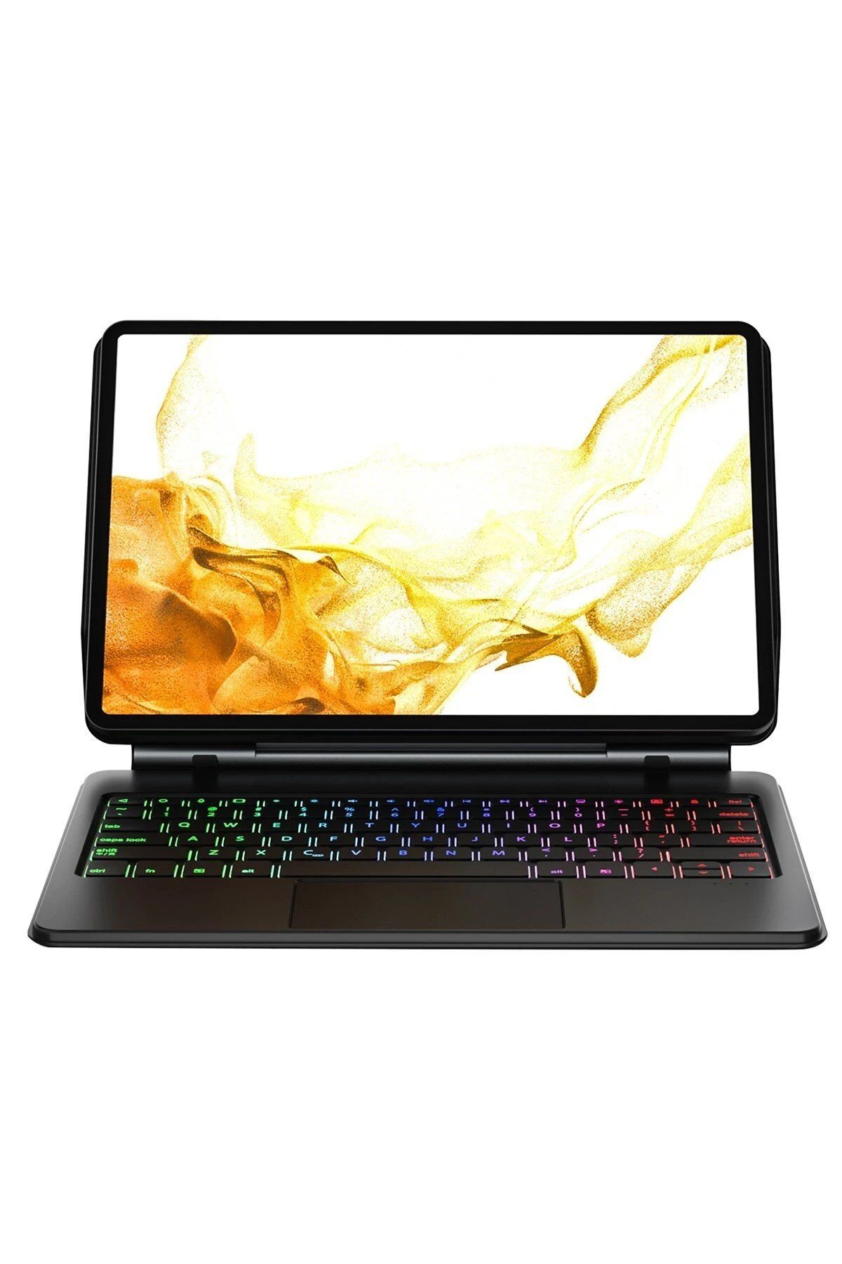 CepteToptan Newface Samsung Galaxy T870 Tab S7 11 Kılıf Eternal Ledli Klavyeli Tablet Kılıfı - Siyah