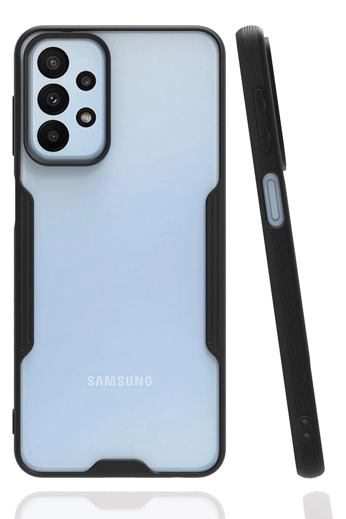 CepteToptan Newface Samsung Galaxy A23 4G Kılıf Platin Silikon - Siyah