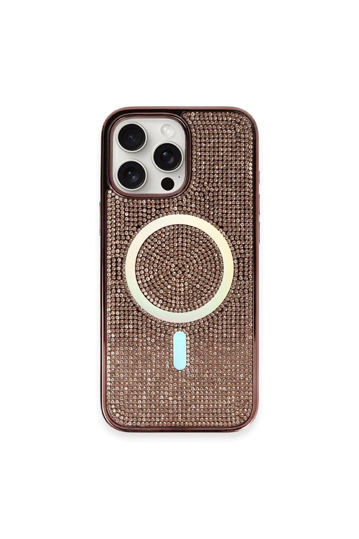 CepteToptan Newface iPhone 16 Pro Kılıf Diamond Magsafe Kapak - Pembe
