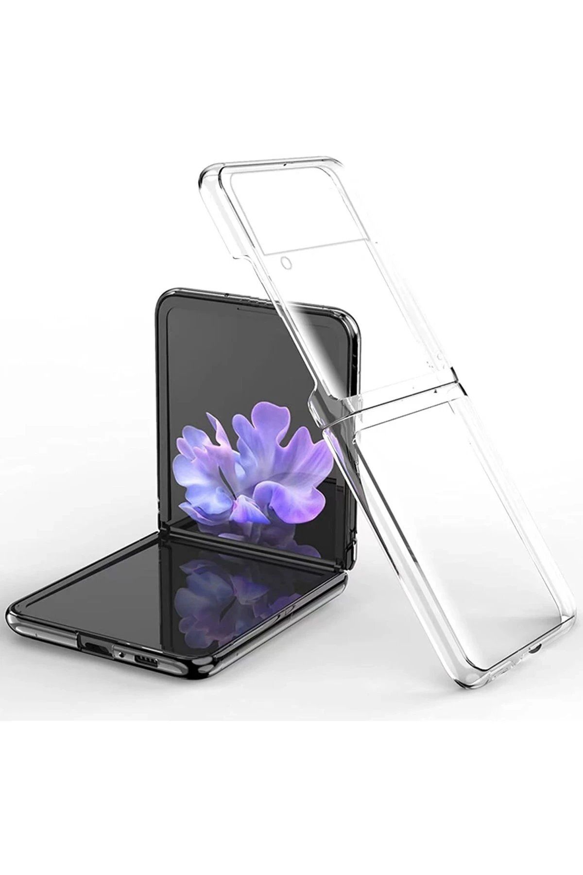 CepteToptan Newface Samsung Galaxy Z Flip 3 Kılıf Fold TPU Silikon - Şeffaf