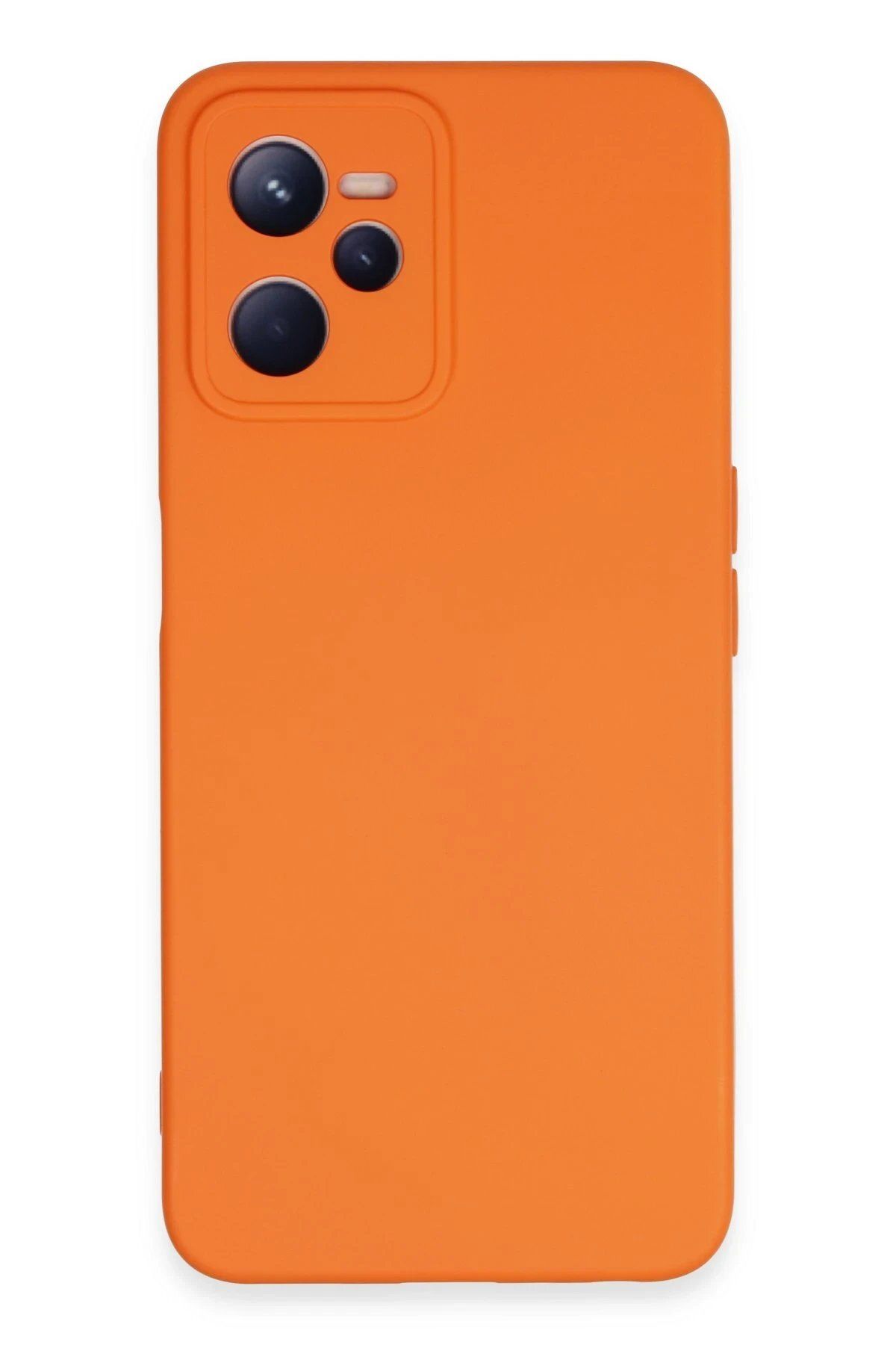 CepteToptan Newface Realme C35 Kılıf Nano içi Kadife Silikon - Turuncu