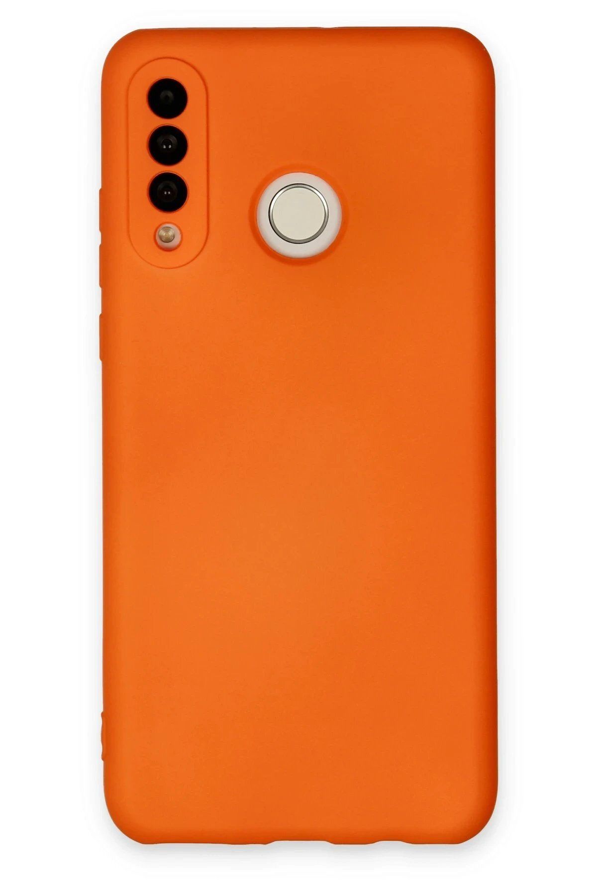 CepteToptan Newface Huawei P30 Lite Kılıf Nano içi Kadife Silikon - Turuncu