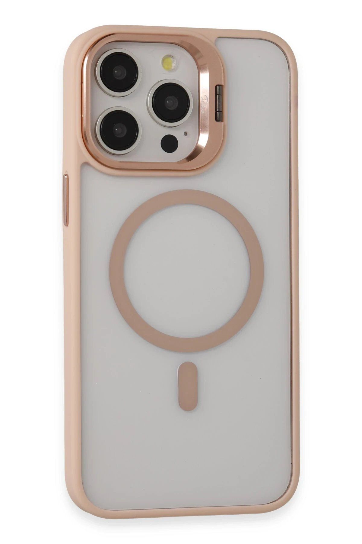 CepteToptan Joko iPhone 15 Pro Max Kılıf Roblox Lens Magsafe Standlı Kapak - Pudra