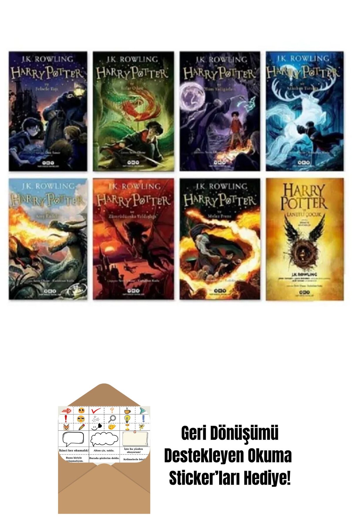 Yapı Kredi Yayınları Harry Potter Set 8 Kitap Takım + Okuma Sticker'ları