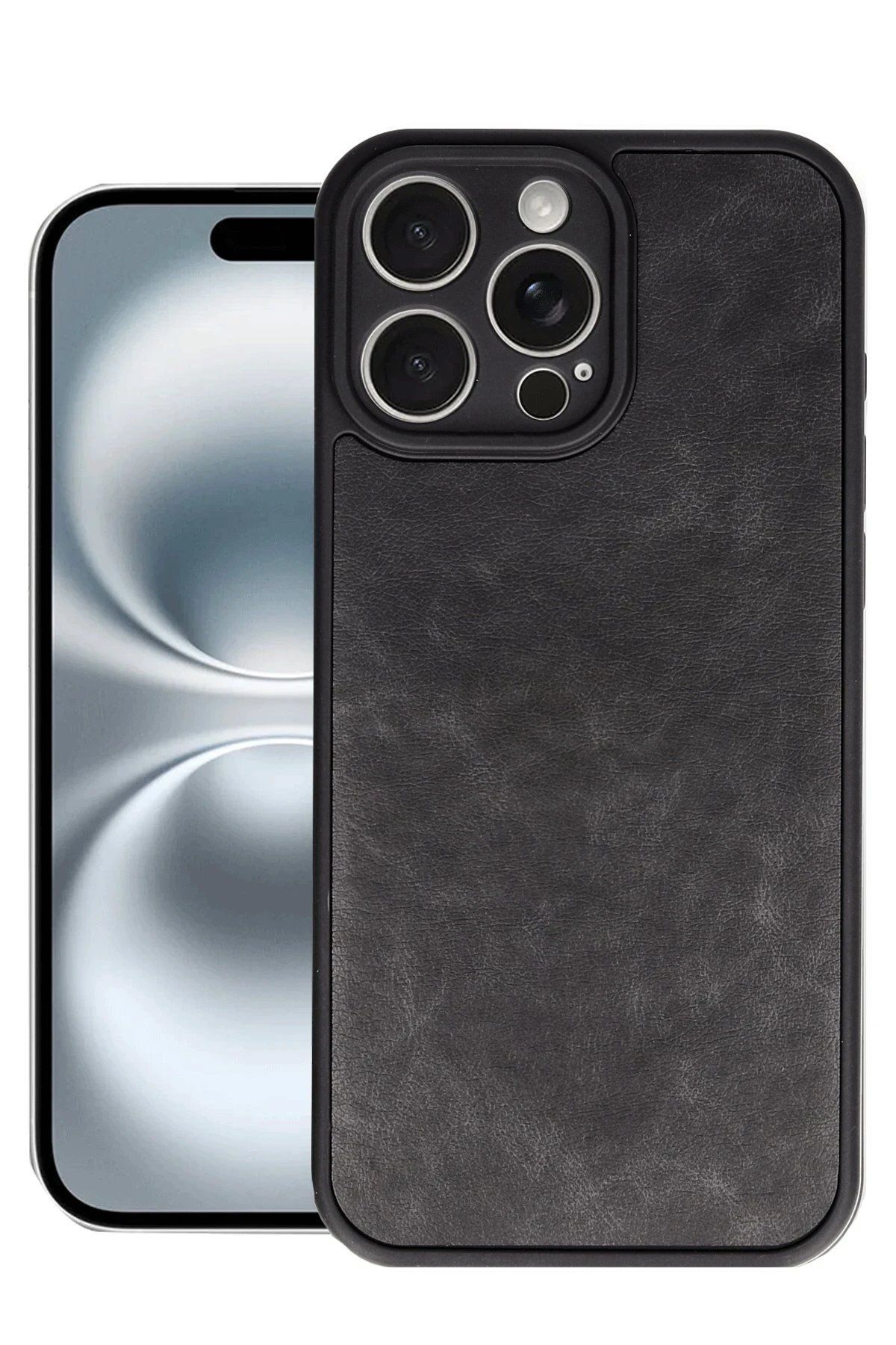 CepteToptan Newface iPhone 16 Pro Max Kılıf Aras Deri Kapak - Siyah