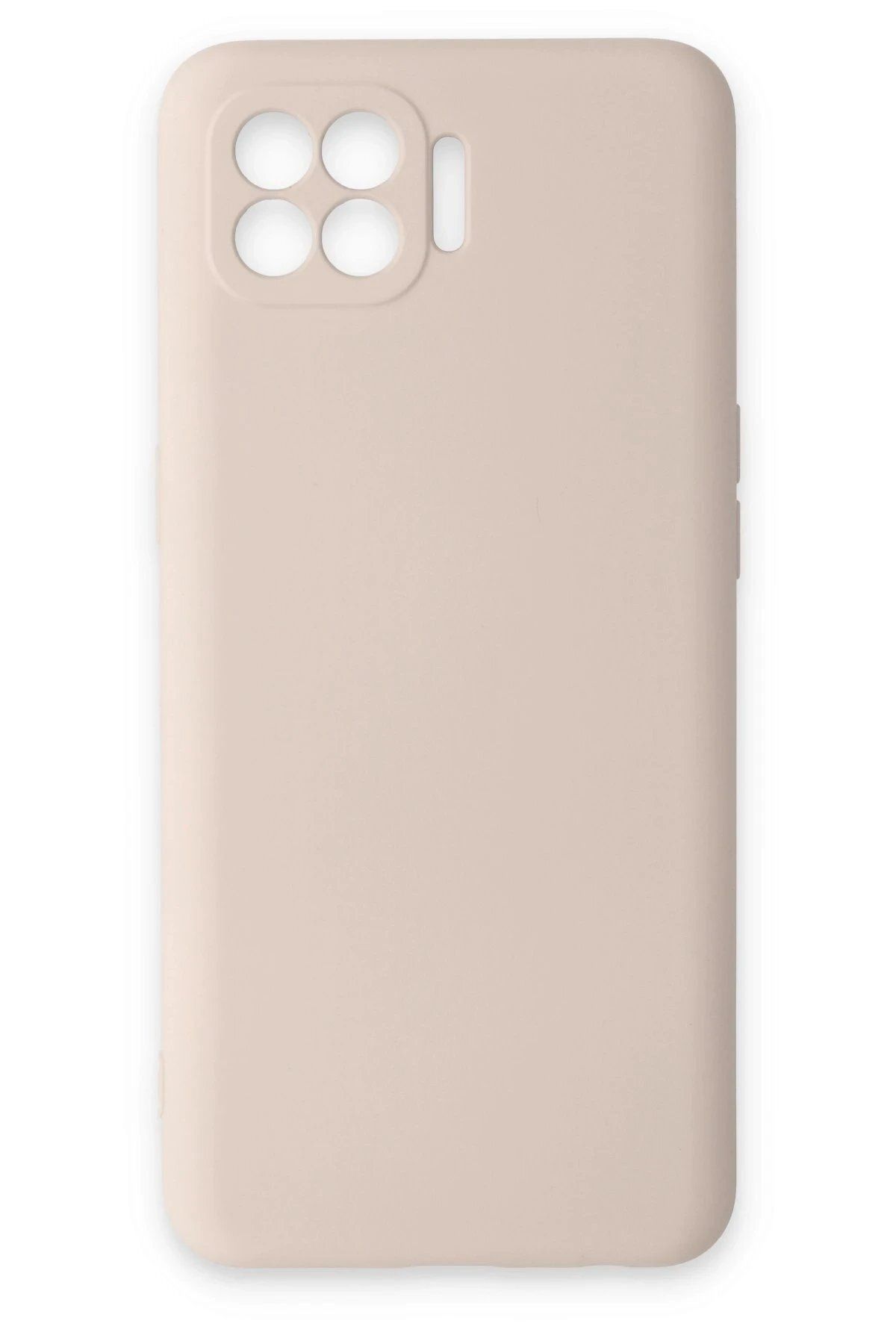 CepteToptan Newface Oppo Reno 4 Lite Kılıf Nano içi Kadife Silikon - Pudra