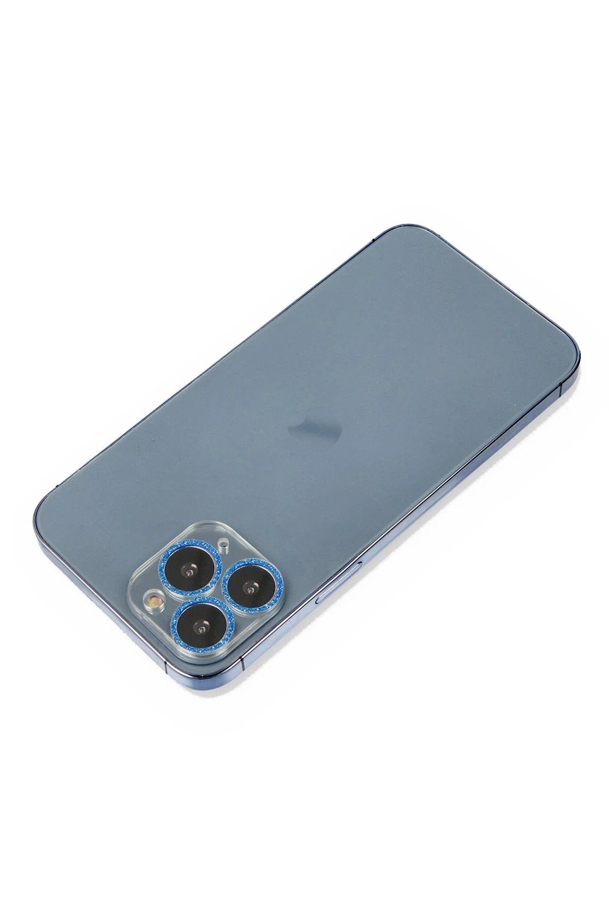 CepteToptan İphone 11 Pro Uyumlu Shine Kamera Lens Koruma Cam - Mavi