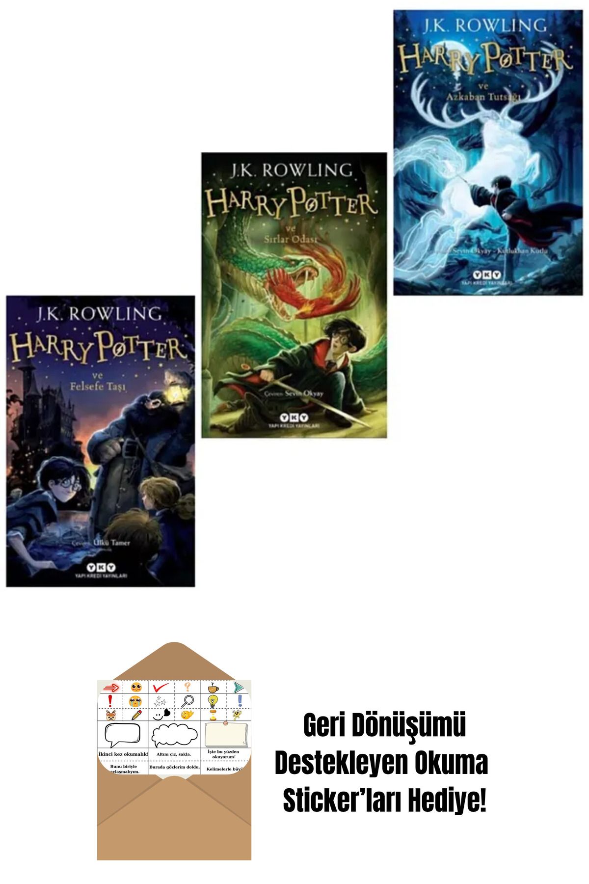 Yapı Kredi Yayınları Harry Potter Ve Felsefe Taşı - Sırlar Odası - Azkaban Tutsağı + Okuma Sticker'ları