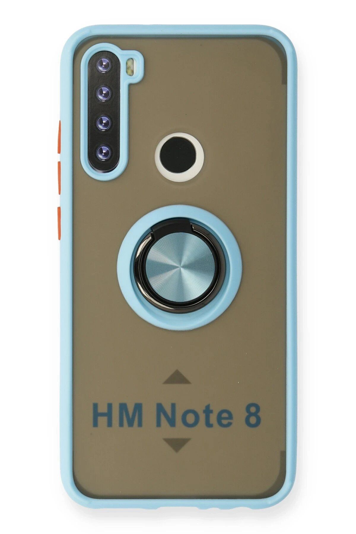 Toptan Bulurum Newface Xiaomi Redmi Note 8 Kılıf Montreal Yüzüklü Silikon Kapak - Buz Mavi