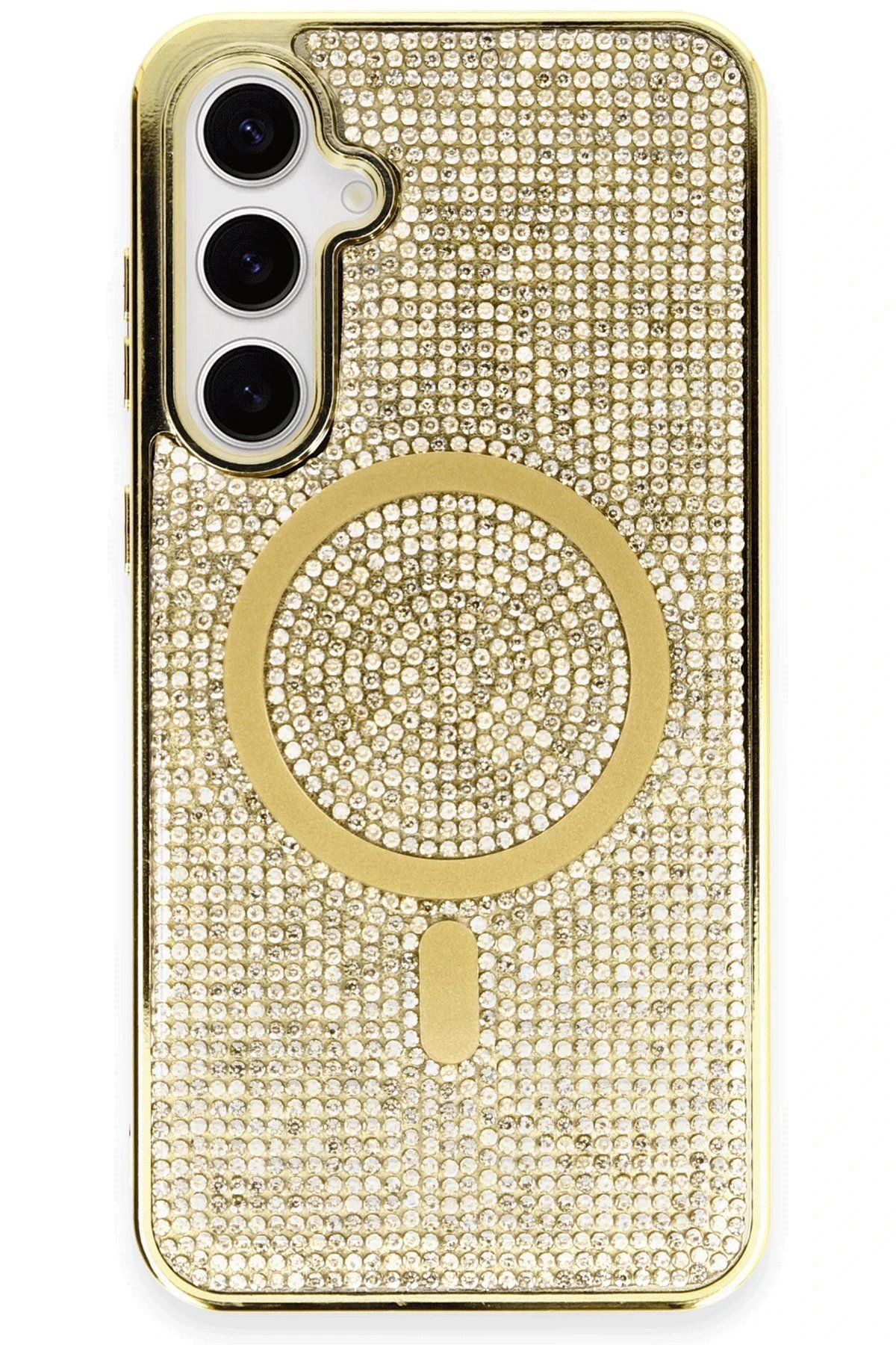 CepteToptan Newface Samsung Galaxy S23 Kılıf Diamond Magsafe Kapak - Gold