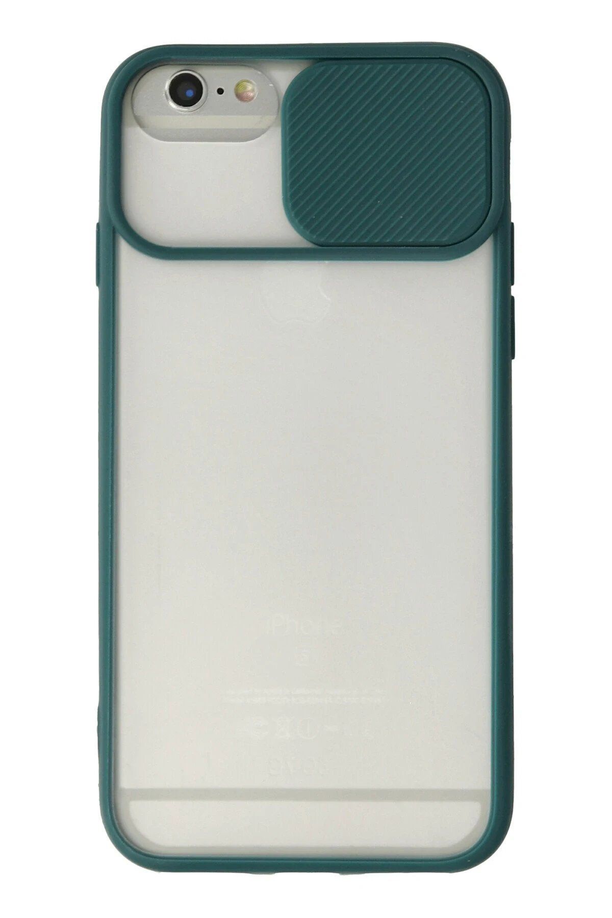 CepteToptan Newface iPhone 6 Plus Kılıf Palm Buzlu Kamera Sürgülü Silikon - Yeşil