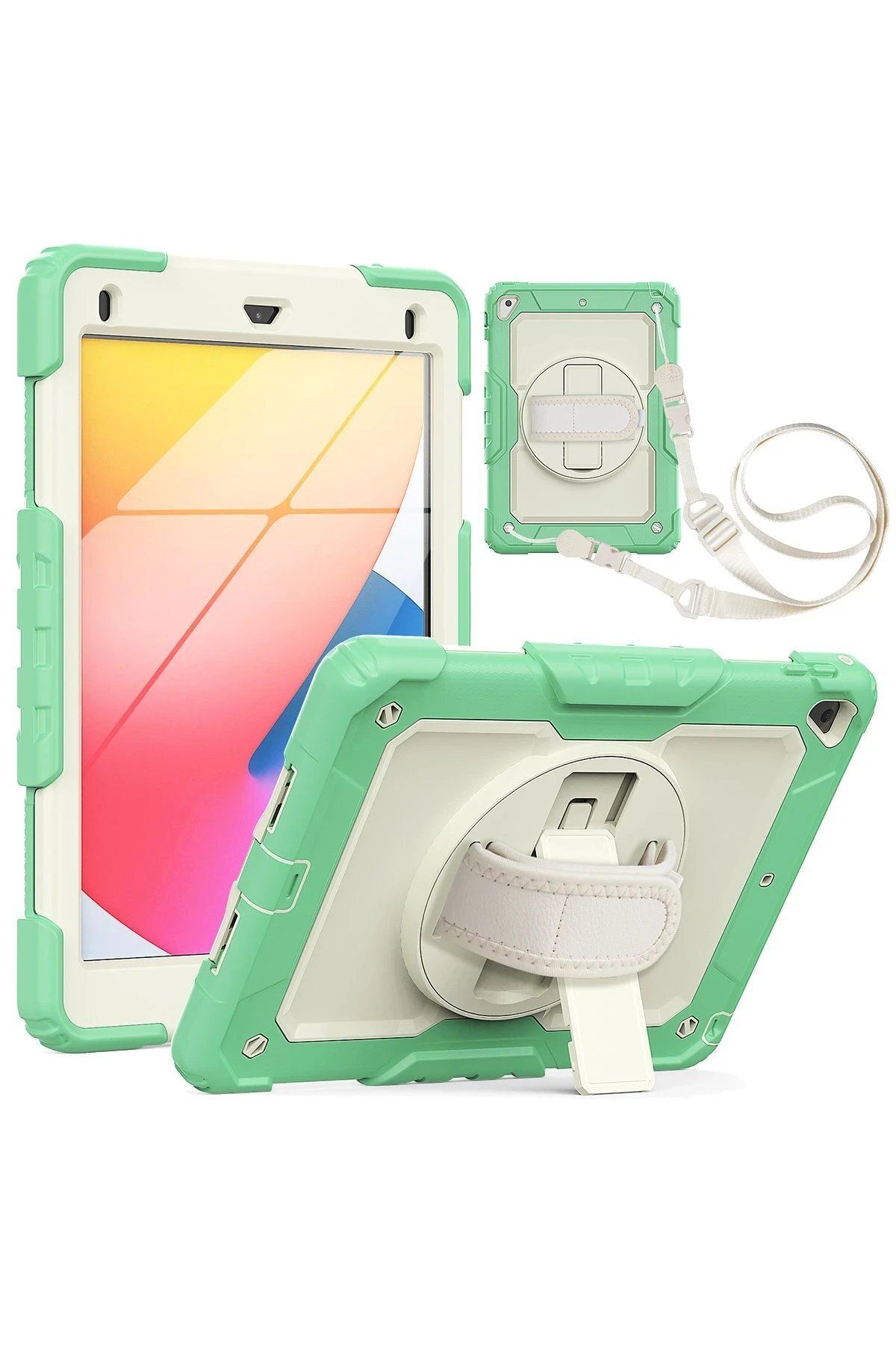 CepteToptan Newface iPad 5 Air 9.7 Kılıf Strap New Tablet Kapak - Yeşil