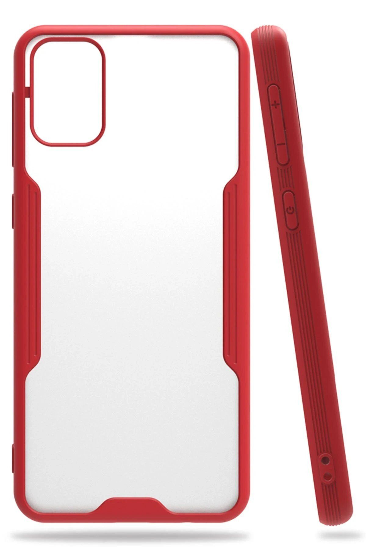CepteToptan Newface Samsung Galaxy M31 Kılıf Platin Silikon - Kırmızı