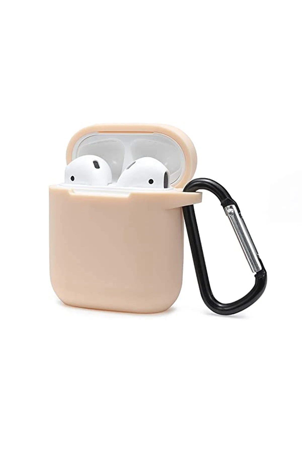 CepteToptan Newface Airpods 2 (2.nesil) Sert Silikon Kılıf - Bej