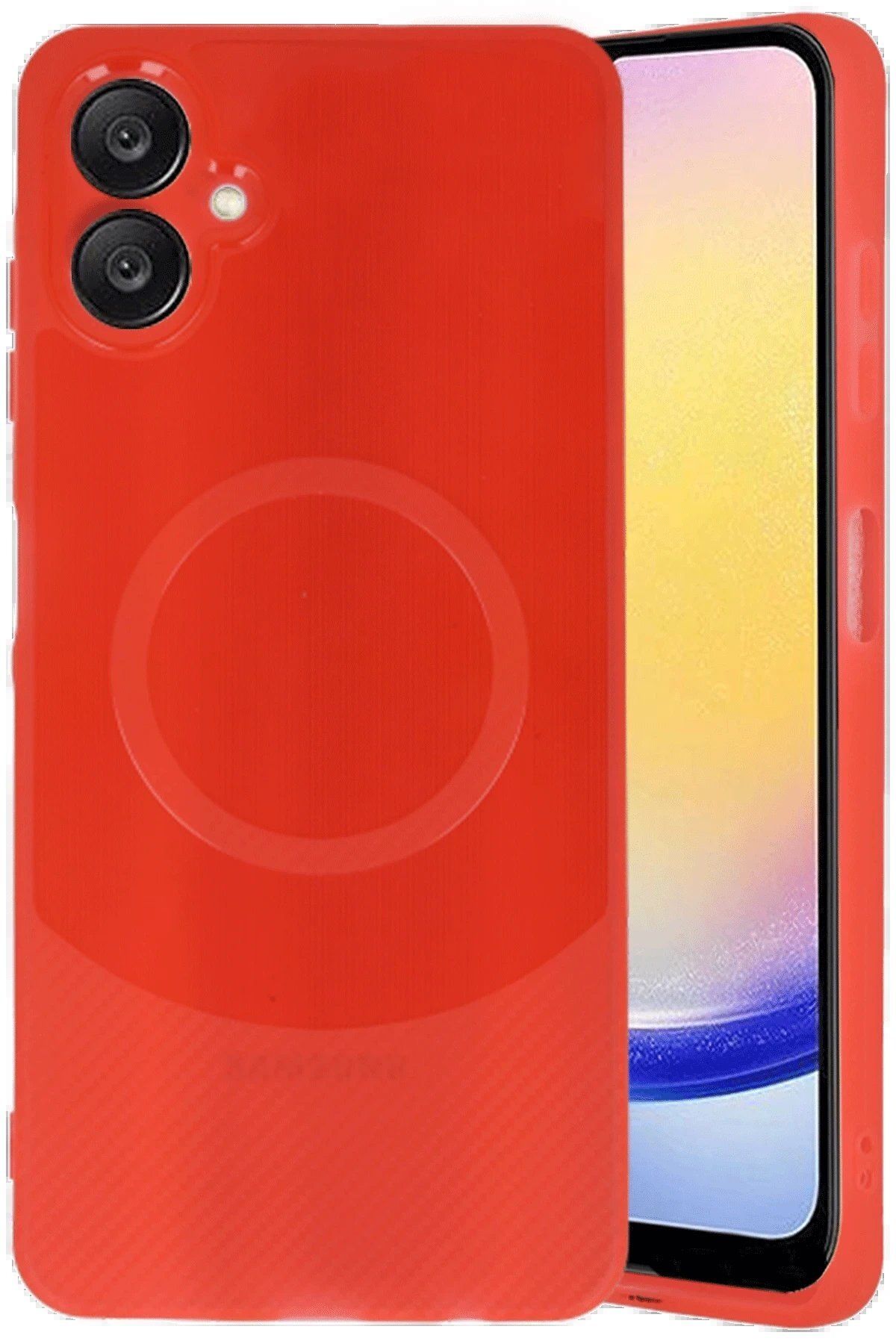 CepteToptan Newface Samsung A06 Kılıf Maya Karbon Kapak - Kırmızı