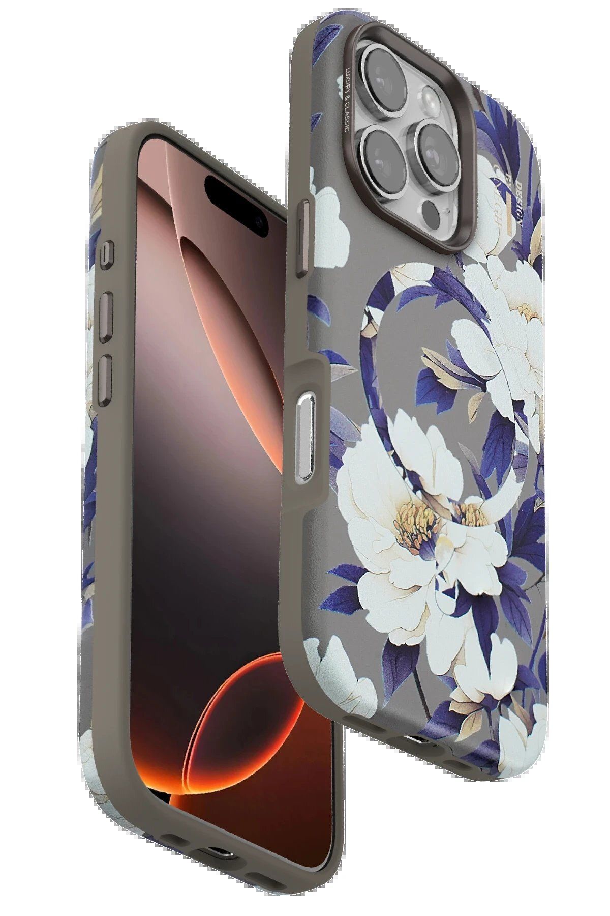 BIGBOYCL Iphone 16 Pro Max Flower Series Magsafe Kapak Telefon Kılıfı – Darbe Koruma