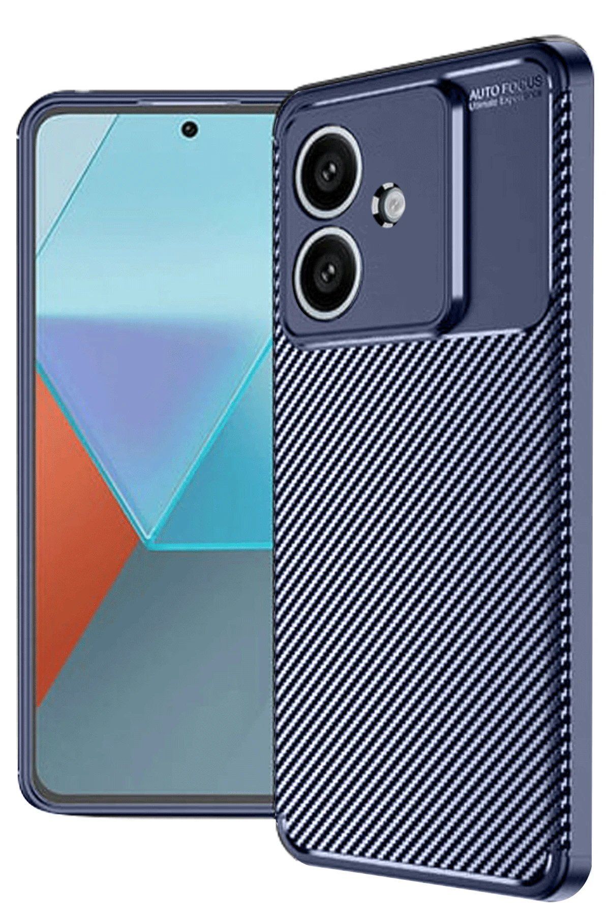 CepteToptan Newface Oppo A3 Kılıf Auto Focus Karbon Kapak - Lacivert
