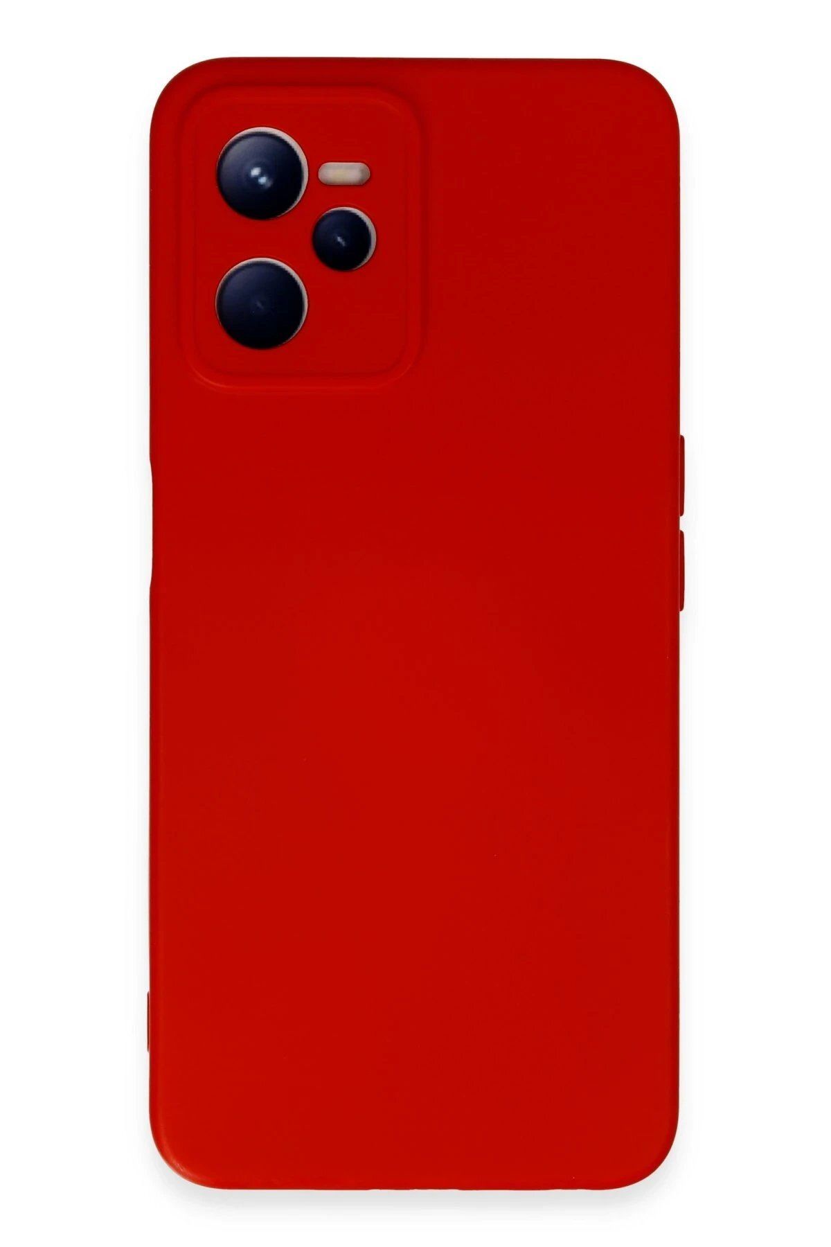 CepteToptan Newface Realme C35 Kılıf Nano içi Kadife Silikon - Kırmızı