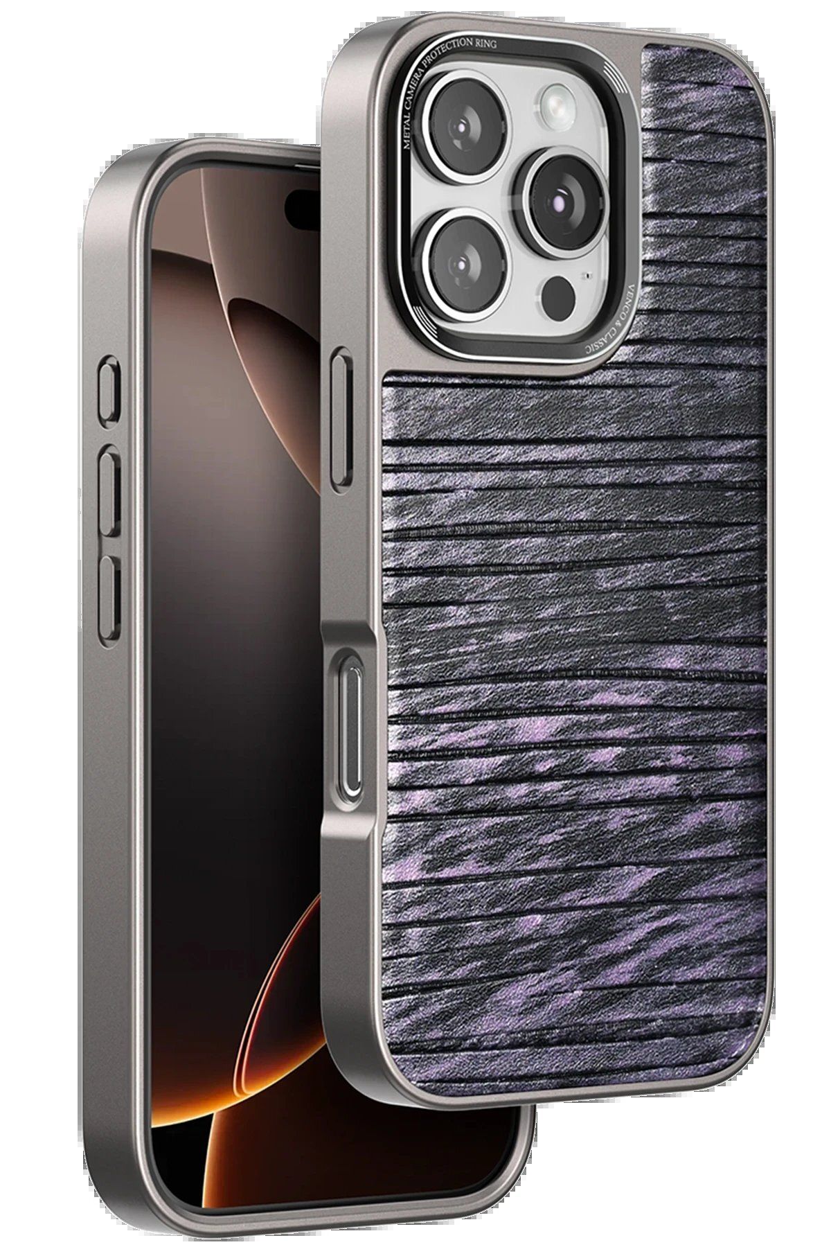 CepteToptan Venco iPhone 16 Pro Wave Kapak - Derin Mor
