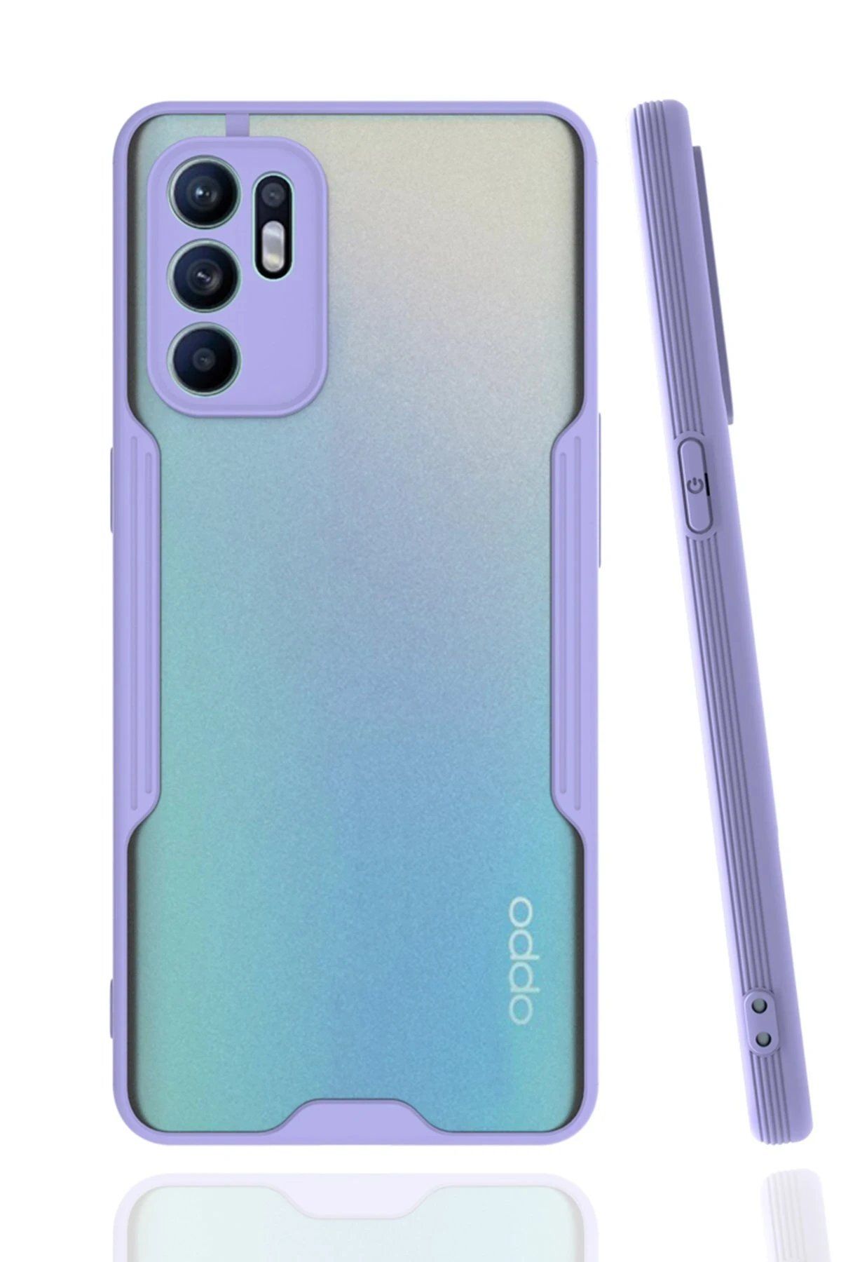 CepteToptan Newface Oppo Reno 6 Kılıf Platin Silikon - Lila