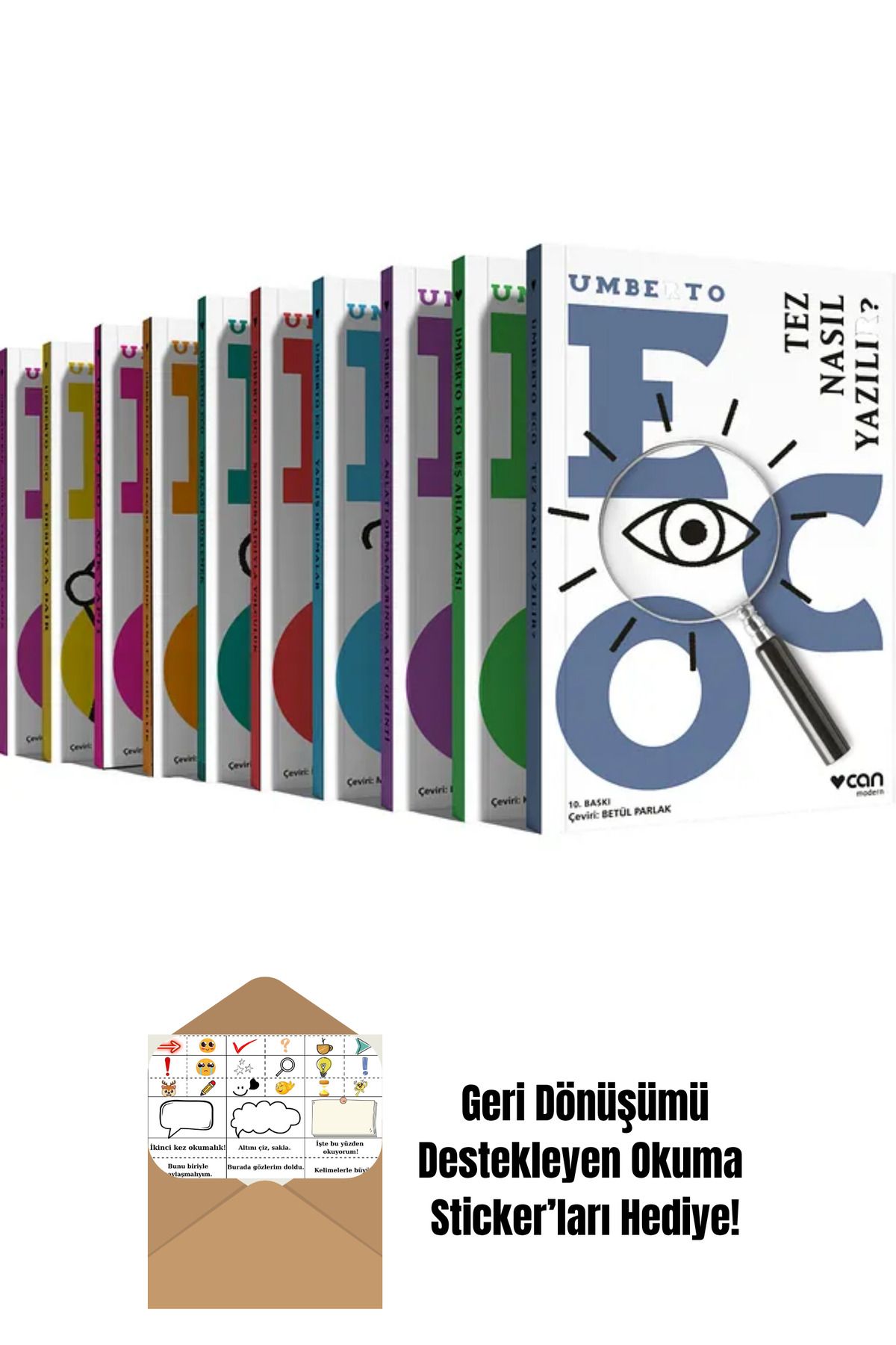 Can Yayınları Umberto Eco Seti 10 Kitap + Okuma Sticker'ları