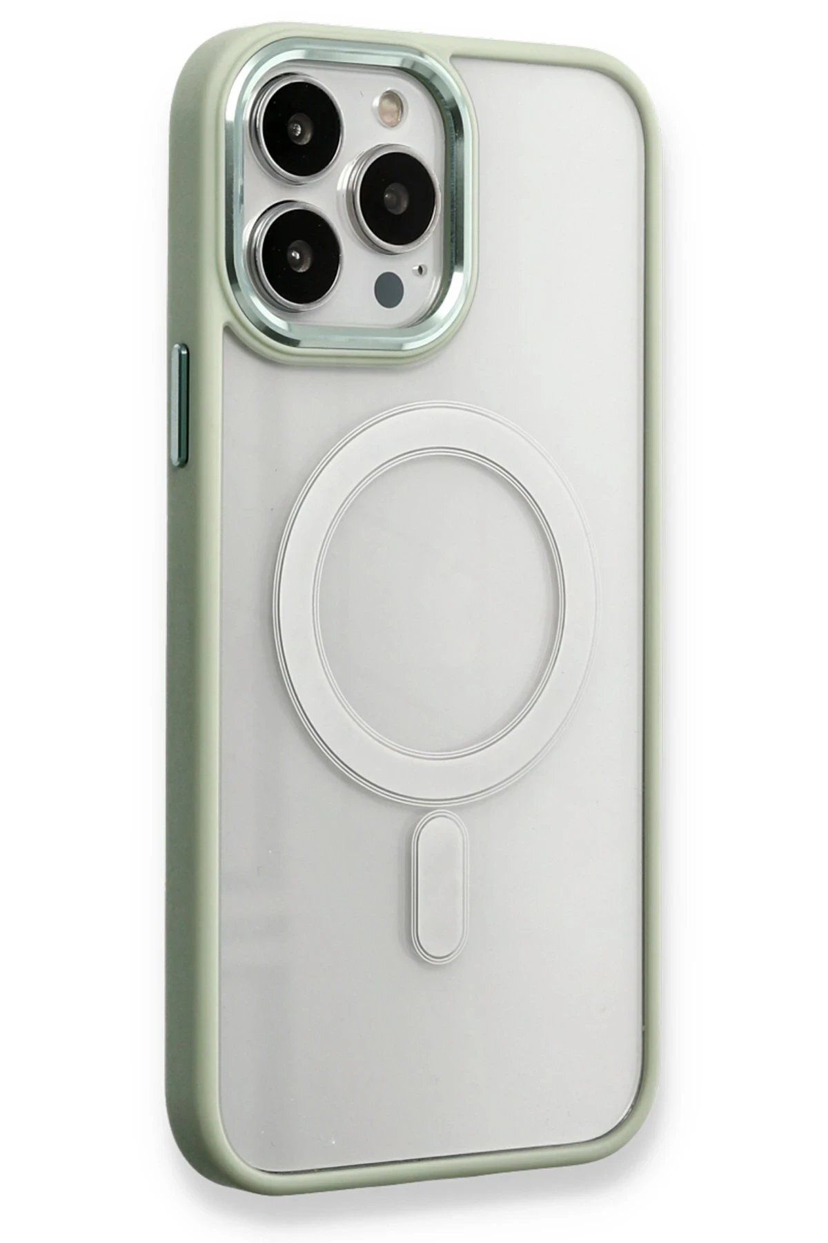 CepteToptan Newface iPhone 13 Pro Kılıf Room Magneticsafe Silikon - Su Yeşili