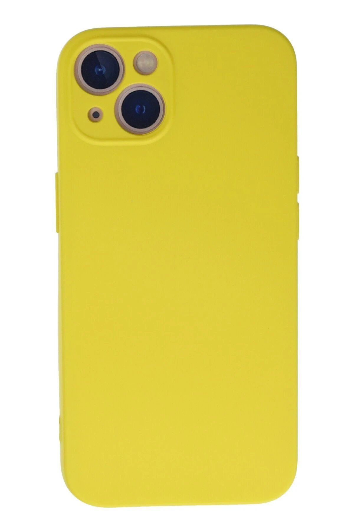 CepteToptan Newface iPhone 13 Mini Kılıf Nano içi Kadife Silikon - Sarı
