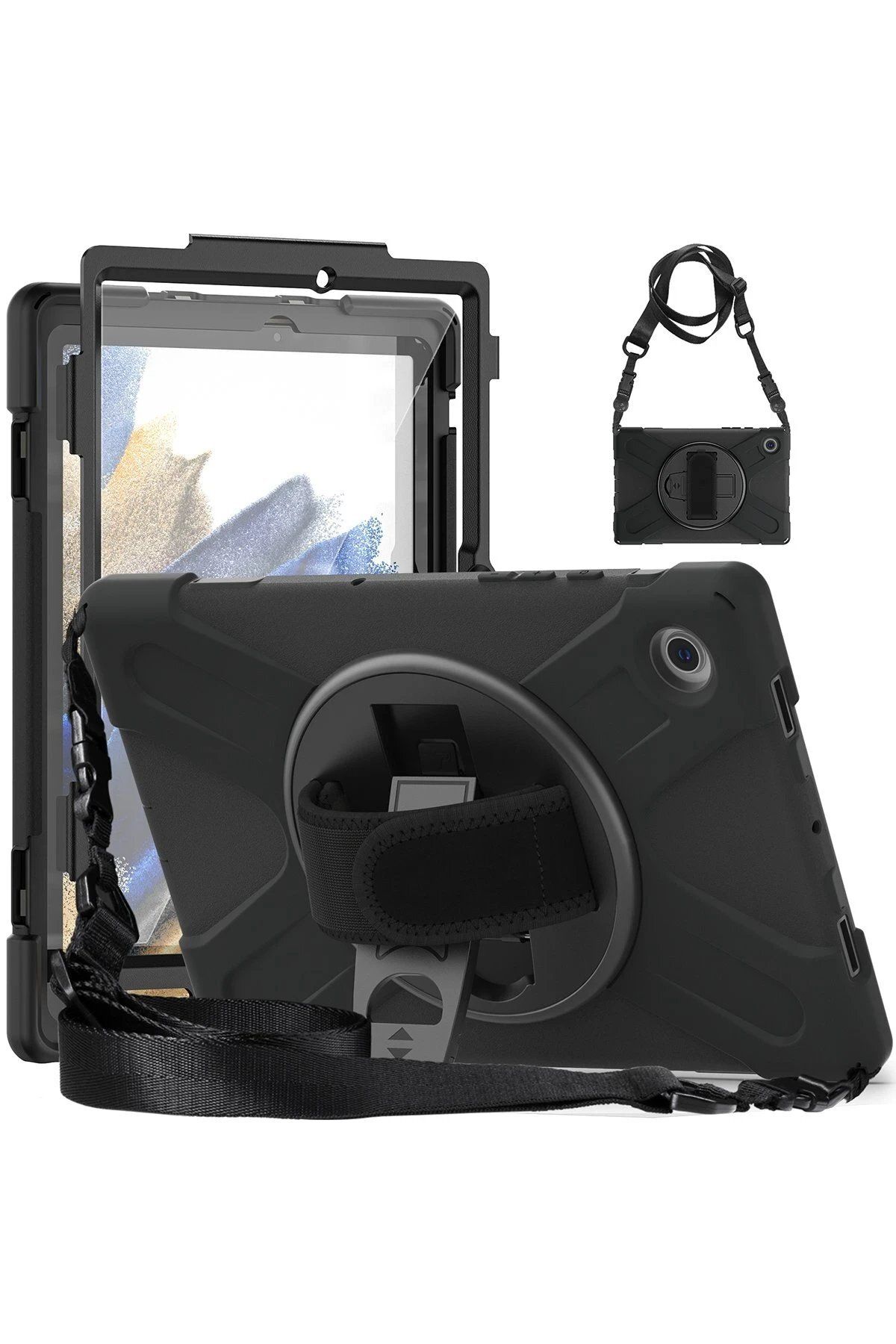 CepteToptan Newface Samsung Galaxy X200 Tab A8 10.5 Kılıf Amazing Tablet Kapak - Siyah
