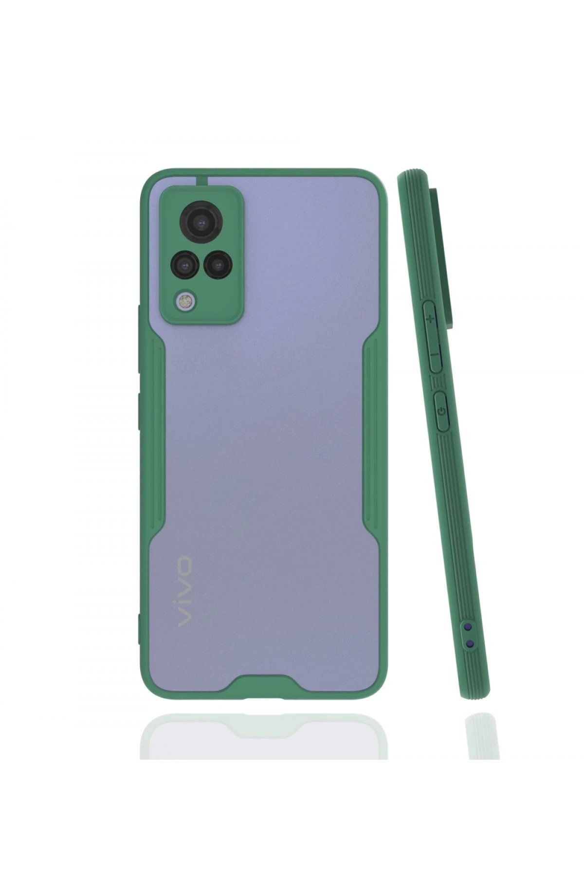 CepteToptan Newface Vivo V21 Kılıf Platin Silikon - Yeşil