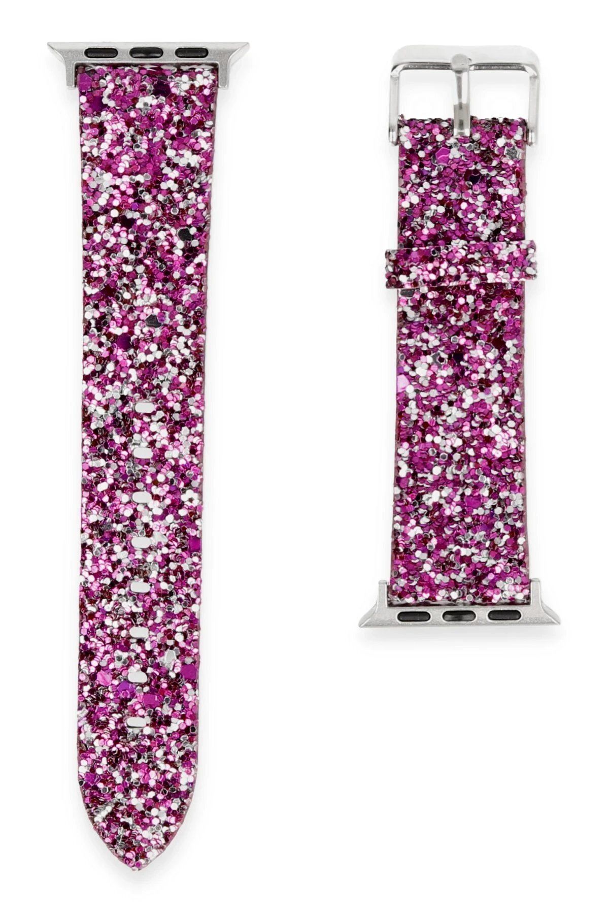 CepteToptan Newface Apple Watch 42mm Starry Taşlı Kordon - Derin Mor