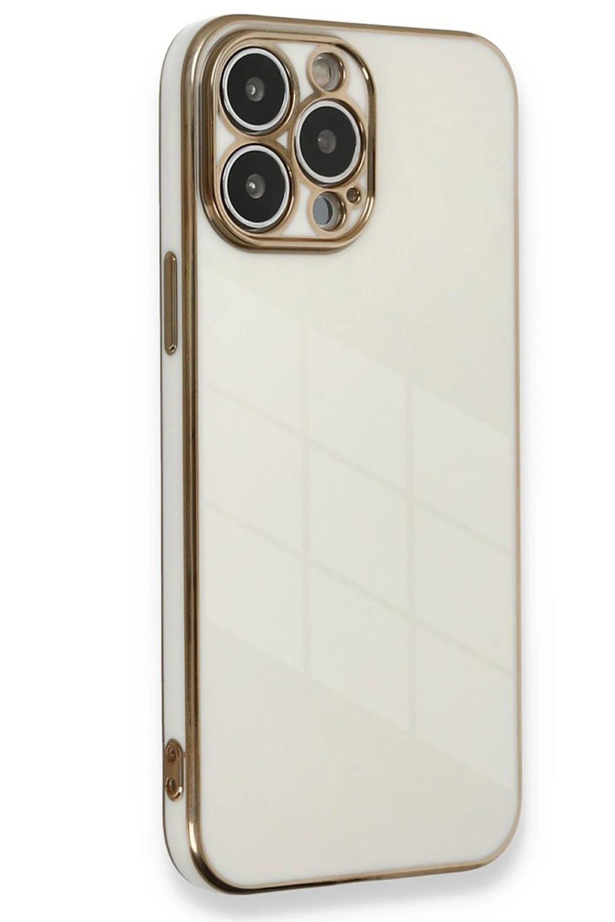 CepteToptan Newface iPhone 15 Pro Kılıf Volet Silikon - Beyaz