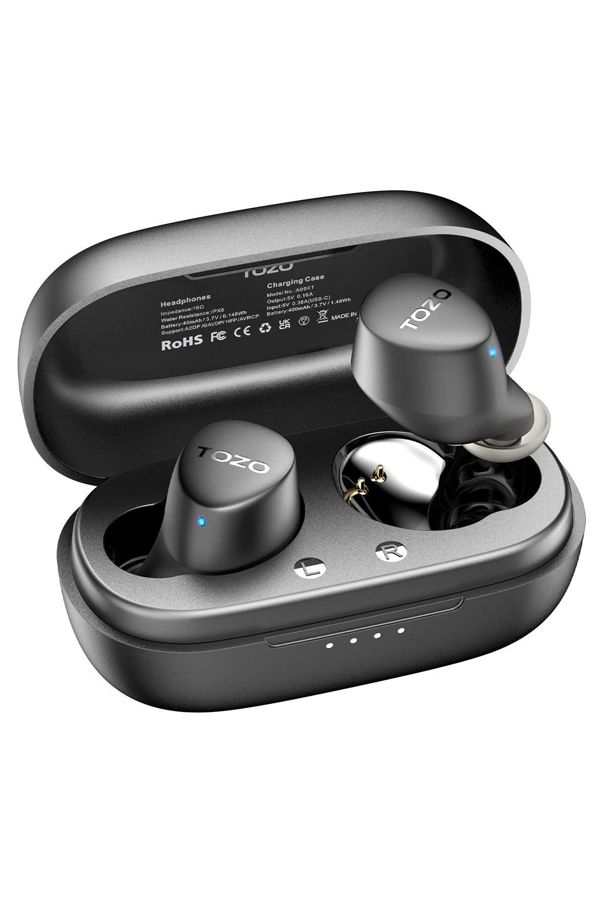 CepteToptan Tozo Agile Dots Ultra Hafif Bluetooth 5.3 Kablosuz TWS Airpods Kulaklık - Siyah